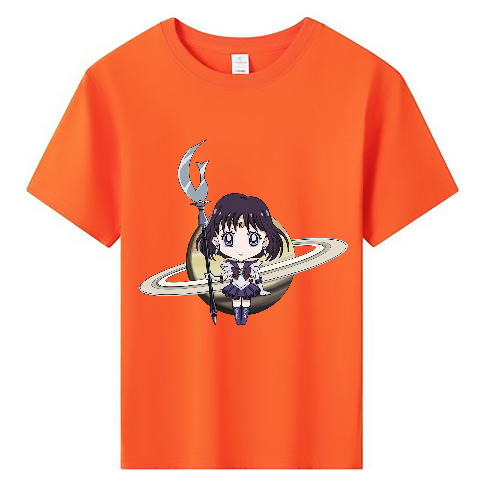 （画像用） 美少女戦士セーラームーン 土萠ほたる Sailor Moon Tomoe Hotaru （セーラーサターン；Sailor Saturn） 綿100％キッズTシャツ（フロントプリント）