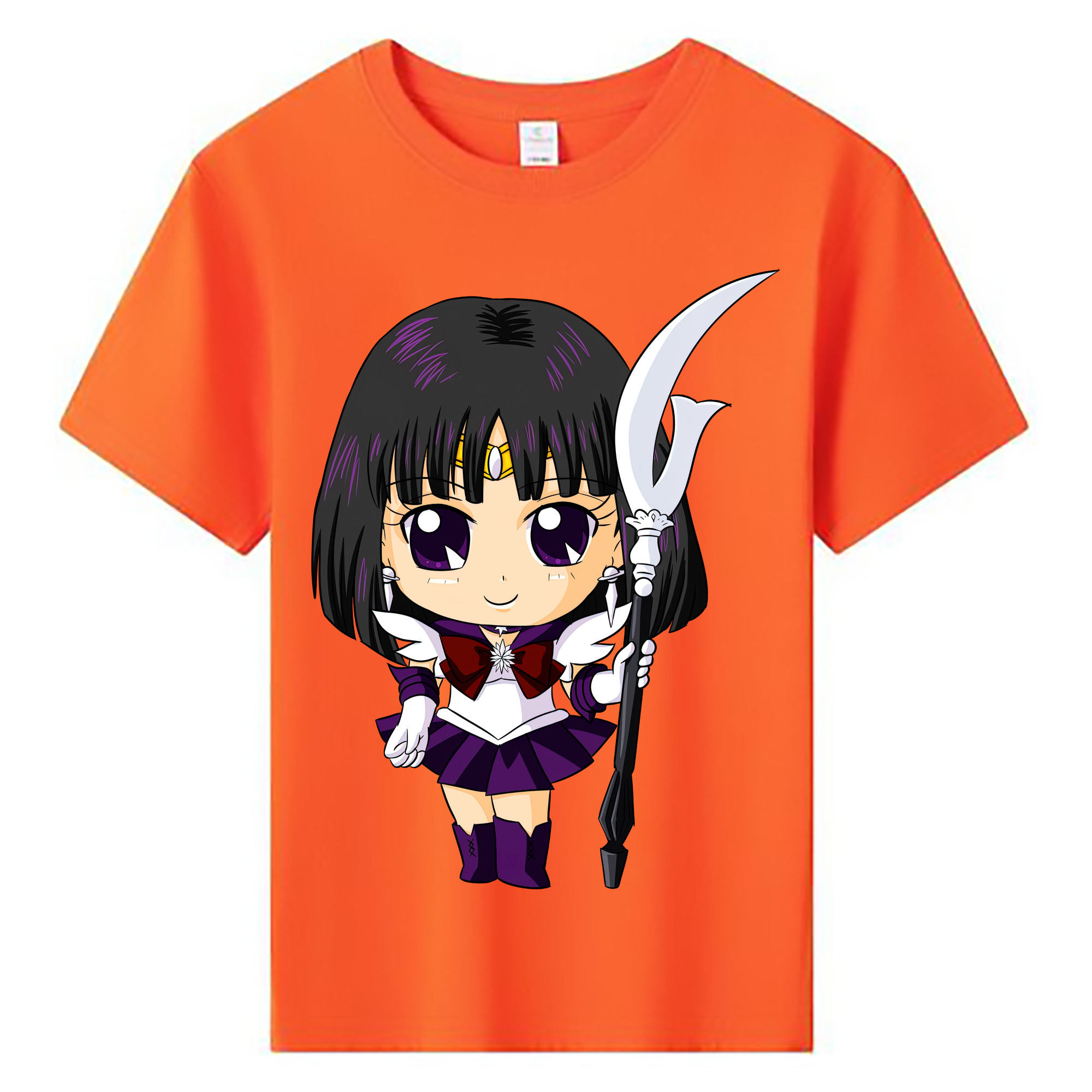 （画像用） 美少女戦士セーラームーン 土萠ほたる Sailor Moon Tomoe Hotaru （セーラーサターン；Sailor Saturn） 綿100％キッズTシャツ（フロントプリント）