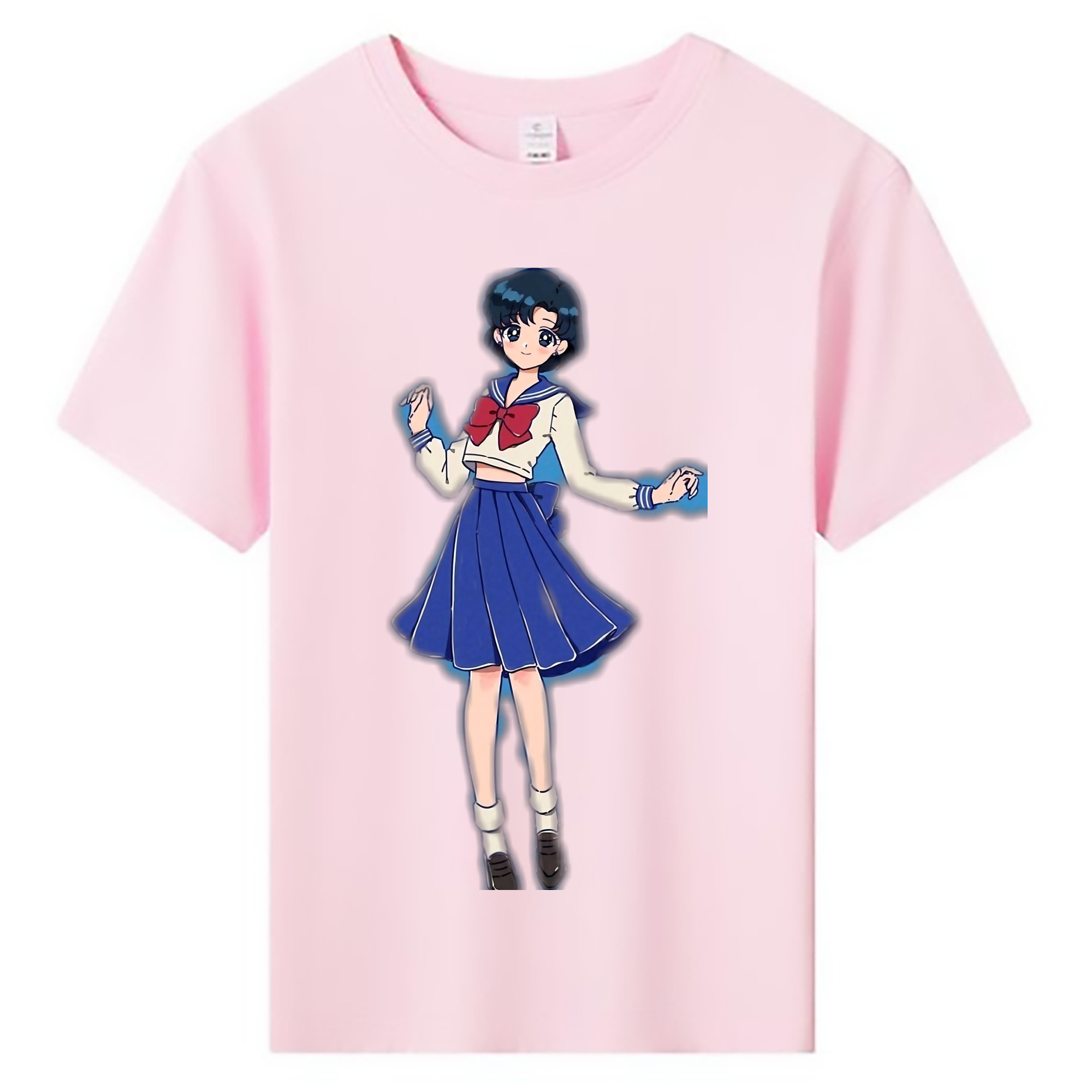 （画像用） 美少女戦士セーラームーン 水野 亜美 みずの あみ Sailor Moon Mizuno Ami 綿100％キッズTシャツ（フロントプリント）