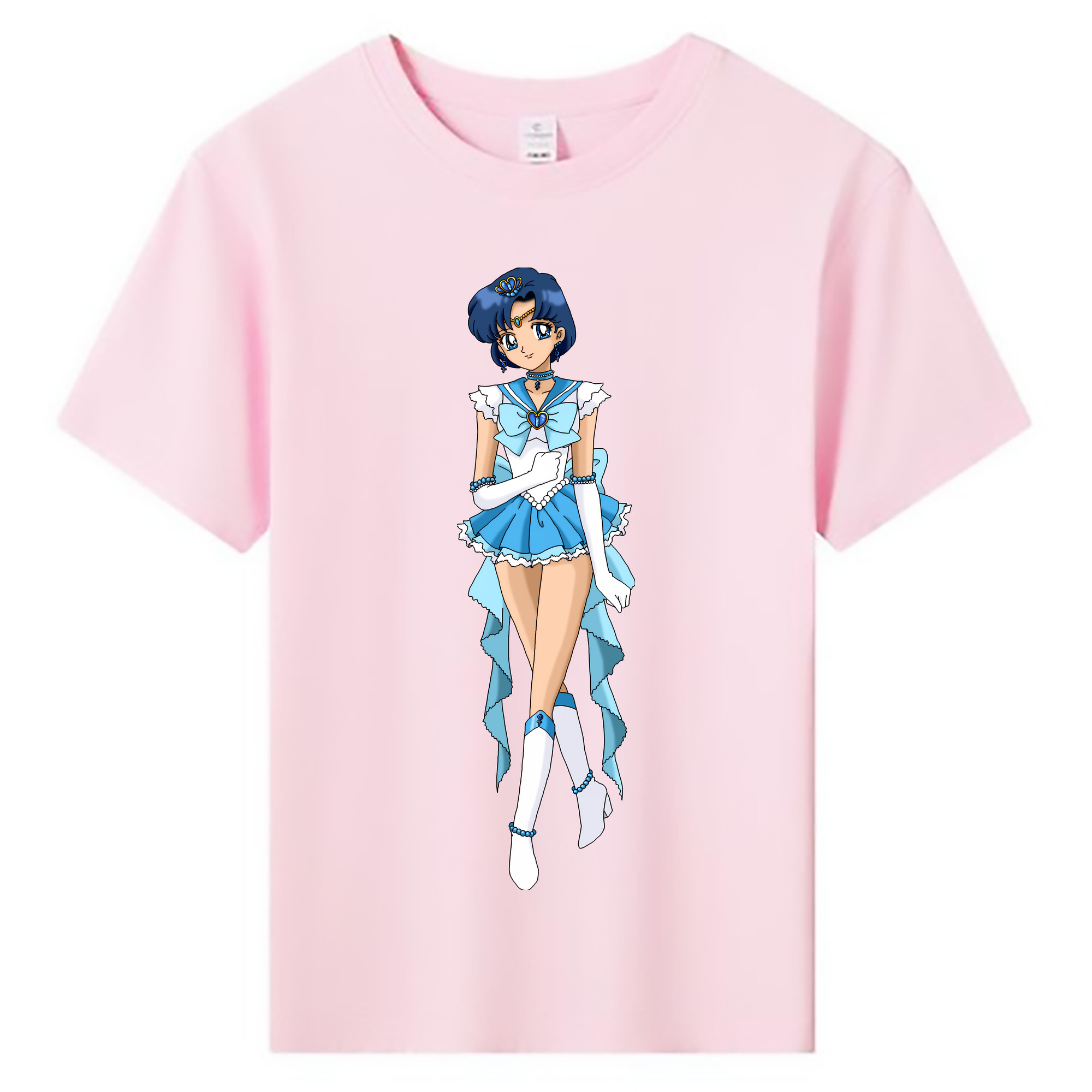 （画像用） 美少女戦士セーラームーン 水野 亜美 みずの あみ Sailor Moon Mizuno Ami 綿100％キッズTシャツ（フロントプリント）