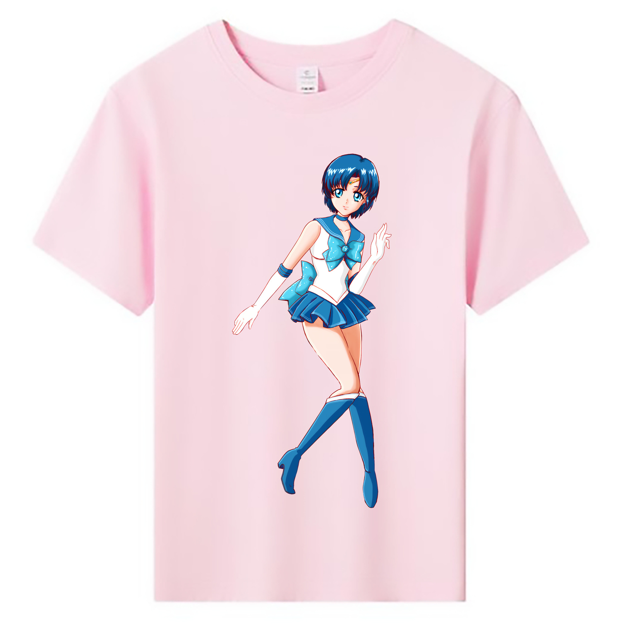 （画像用） 美少女戦士セーラームーン 水野 亜美 みずの あみ Sailor Moon Mizuno Ami 綿100％キッズTシャツ（フロントプリント）