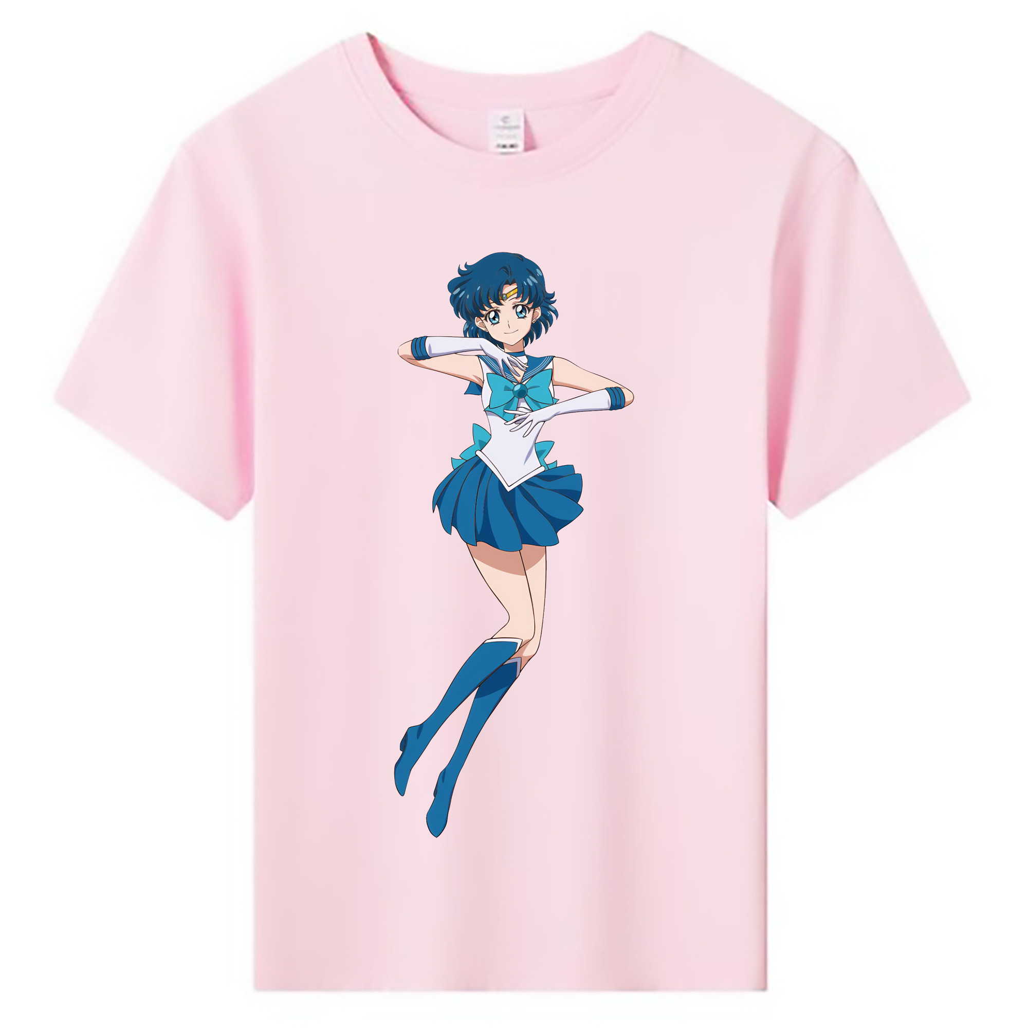 （画像用） 美少女戦士セーラームーン 水野 亜美 みずの あみ Sailor Moon Mizuno Ami 綿100％キッズTシャツ（フロントプリント）