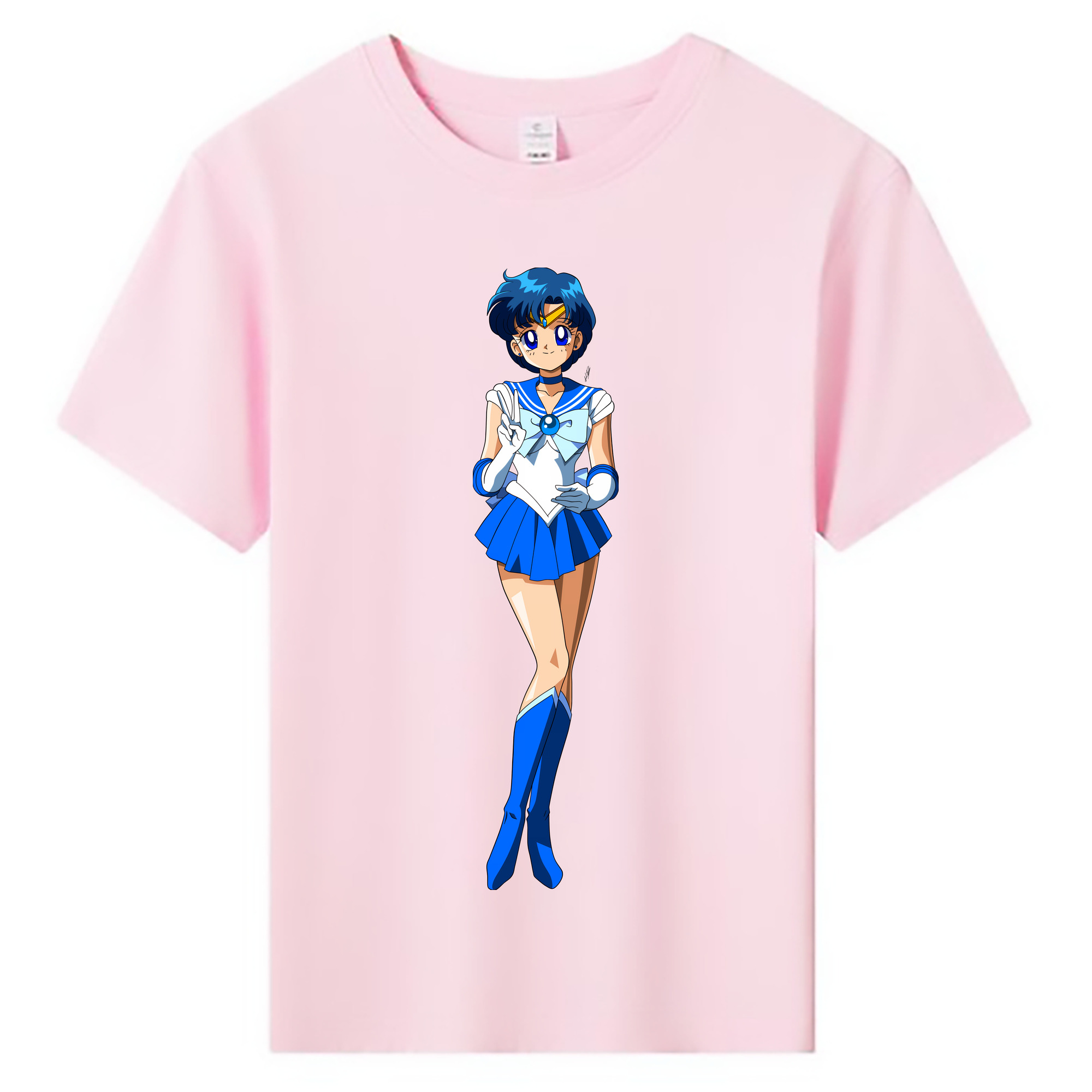 （画像用） 美少女戦士セーラームーン 水野 亜美 みずの あみ Sailor Moon Mizuno Ami 綿100％キッズTシャツ（フロントプリント）