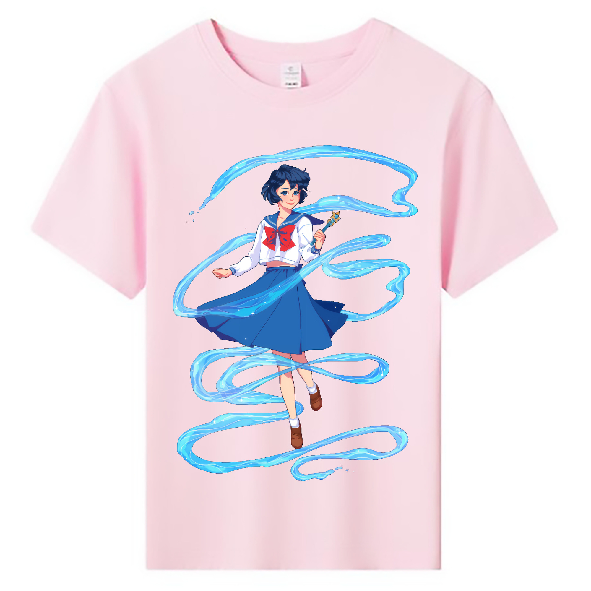 （画像用） 美少女戦士セーラームーン 水野 亜美 みずの あみ Sailor Moon Mizuno Ami 綿100％キッズTシャツ（フロントプリント）