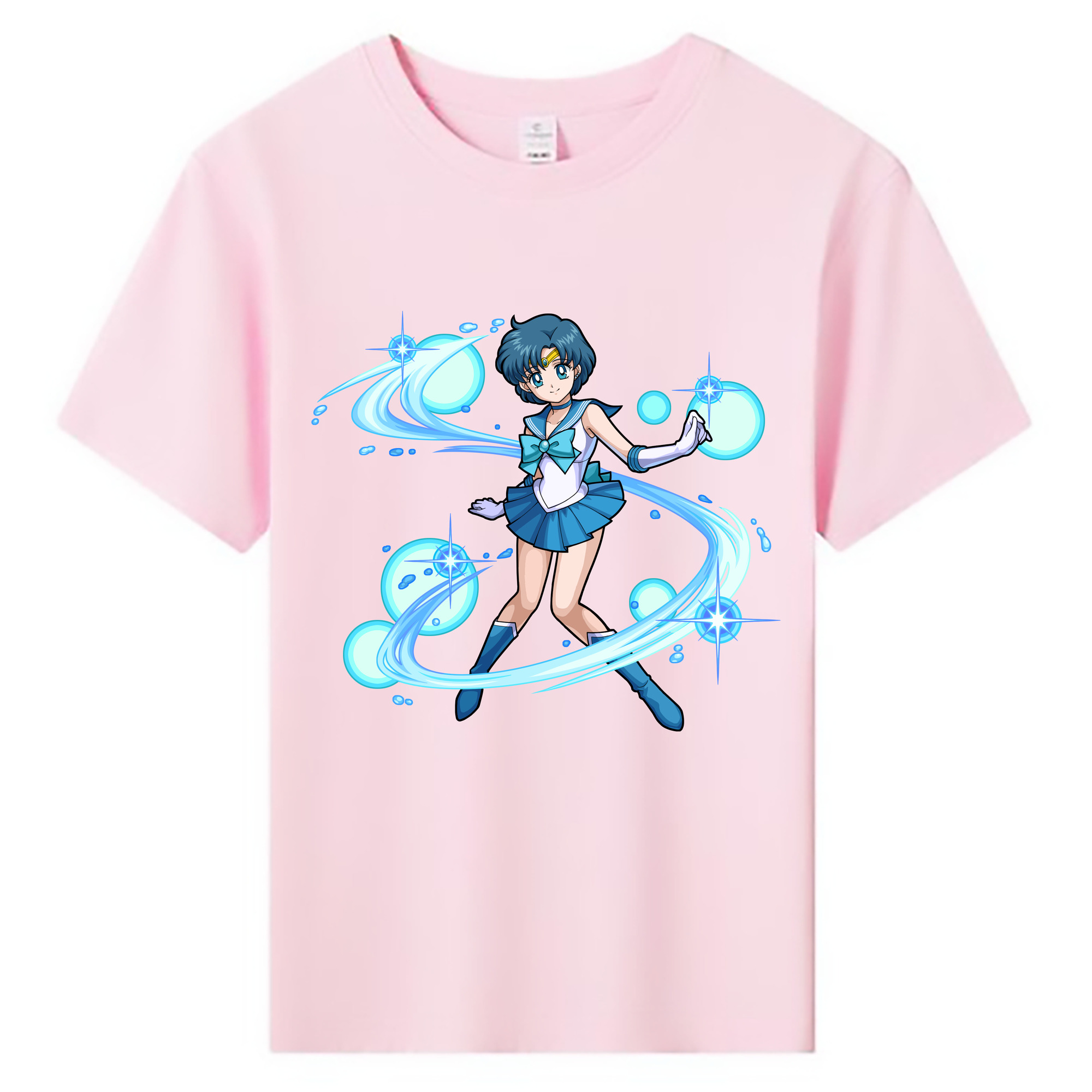 （画像用） 美少女戦士セーラームーン 水野 亜美 みずの あみ Sailor Moon Mizuno Ami 綿100％キッズTシャツ（フロントプリント）