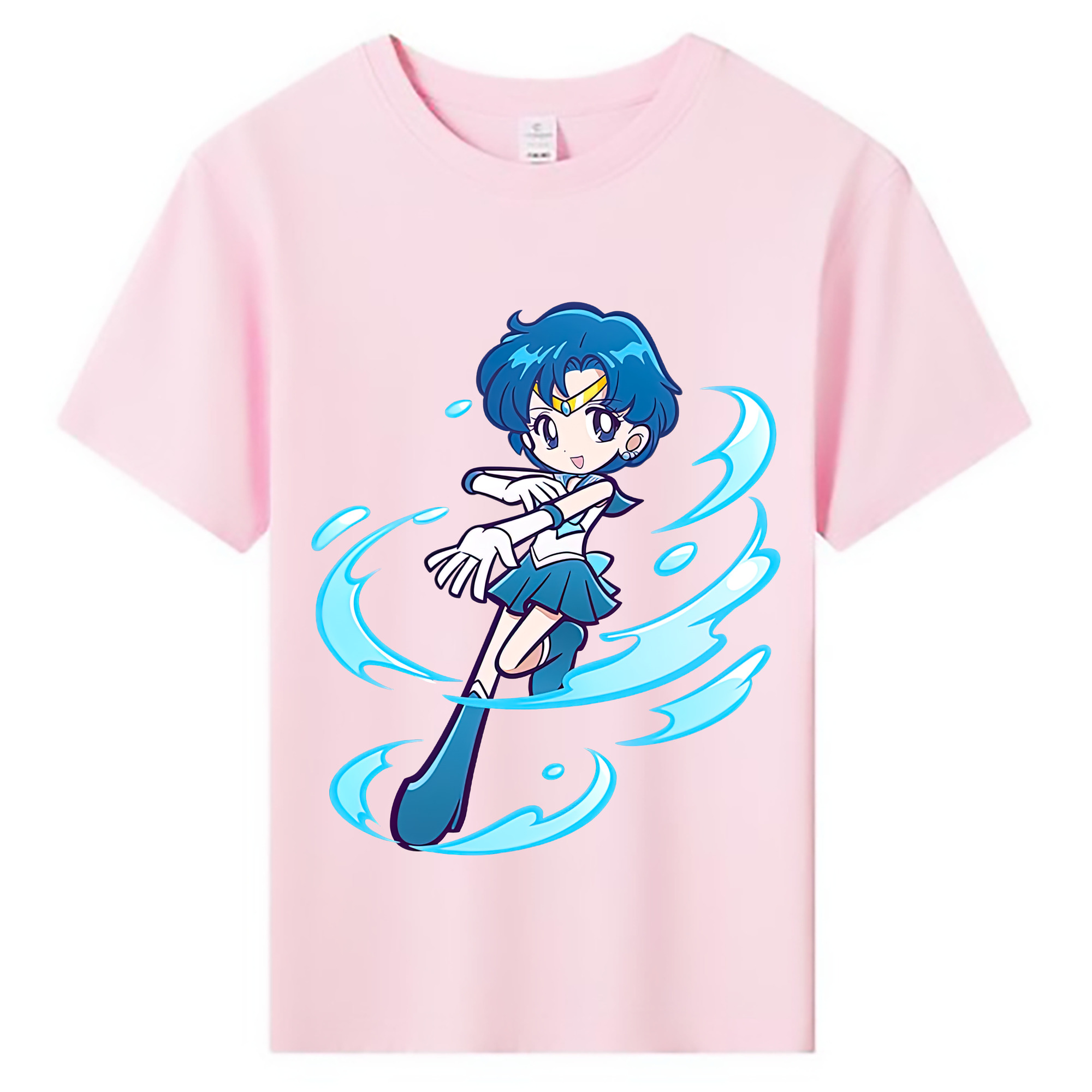 （画像用） 美少女戦士セーラームーン 水野 亜美 みずの あみ Sailor Moon Mizuno Ami 綿100％キッズTシャツ（フロントプリント）