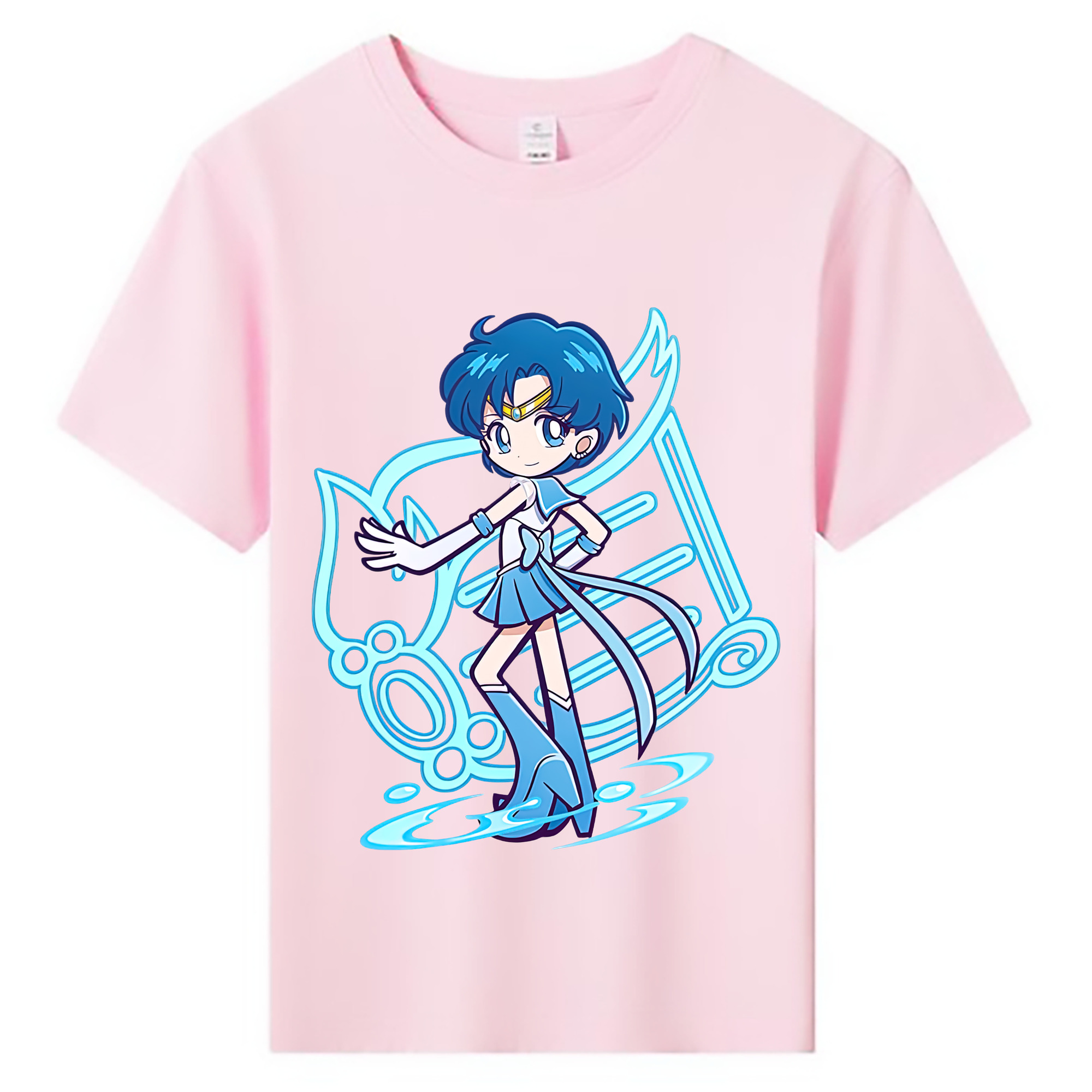 （画像用） 美少女戦士セーラームーン 水野 亜美 みずの あみ Sailor Moon Mizuno Ami 綿100％キッズTシャツ（フロントプリント）