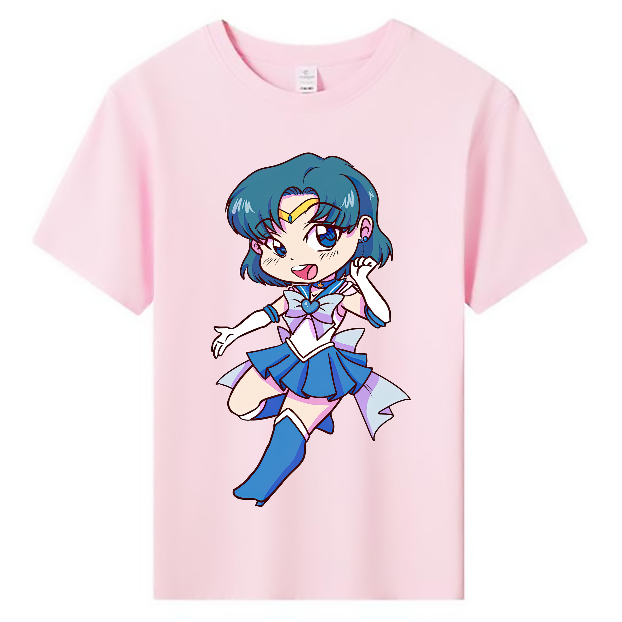 （画像用） 美少女戦士セーラームーン 水野 亜美 みずの あみ Sailor Moon Mizuno Ami 綿100％キッズTシャツ（フロントプリント）