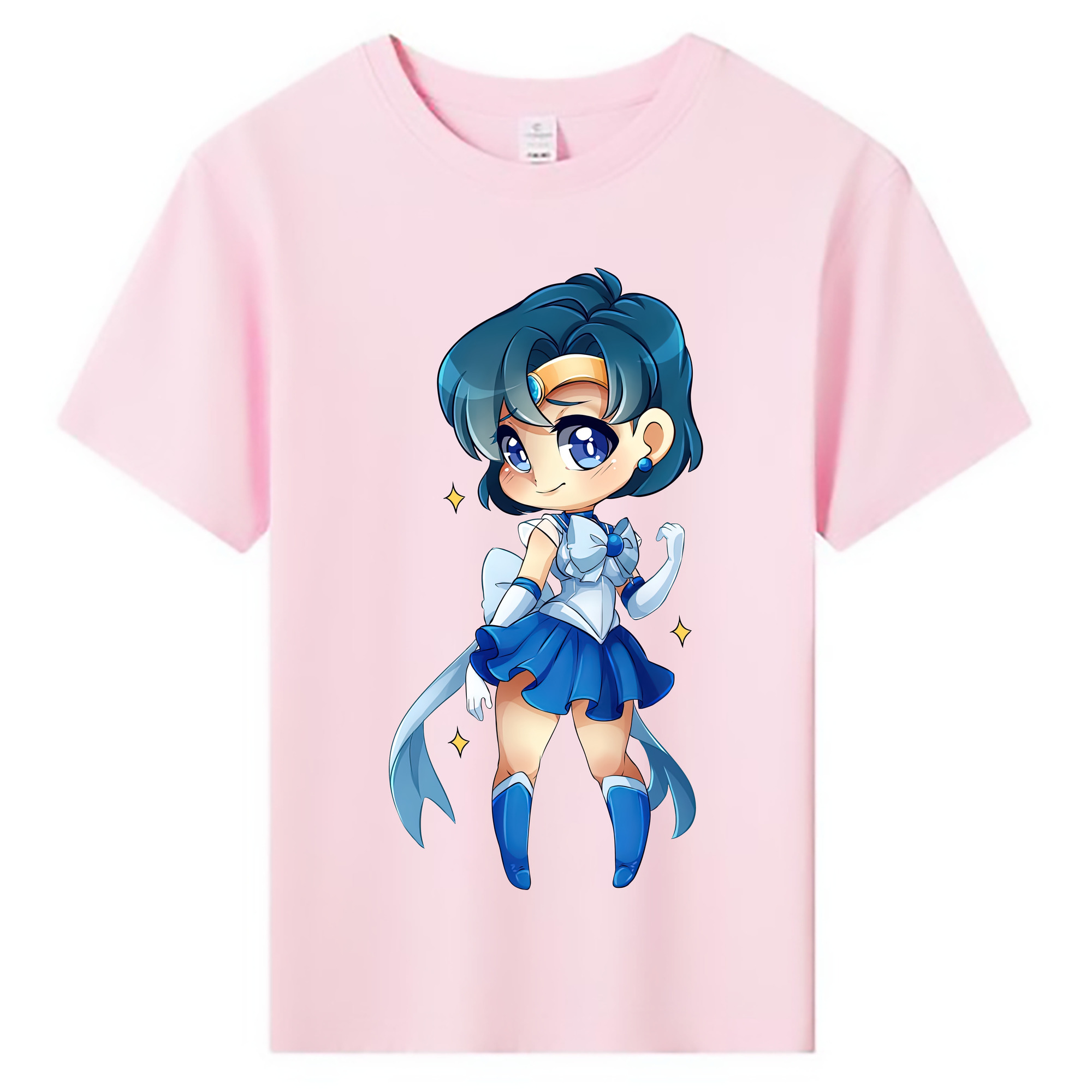 （画像用） 美少女戦士セーラームーン 水野 亜美 みずの あみ Sailor Moon Mizuno Ami 綿100％キッズTシャツ（フロントプリント）