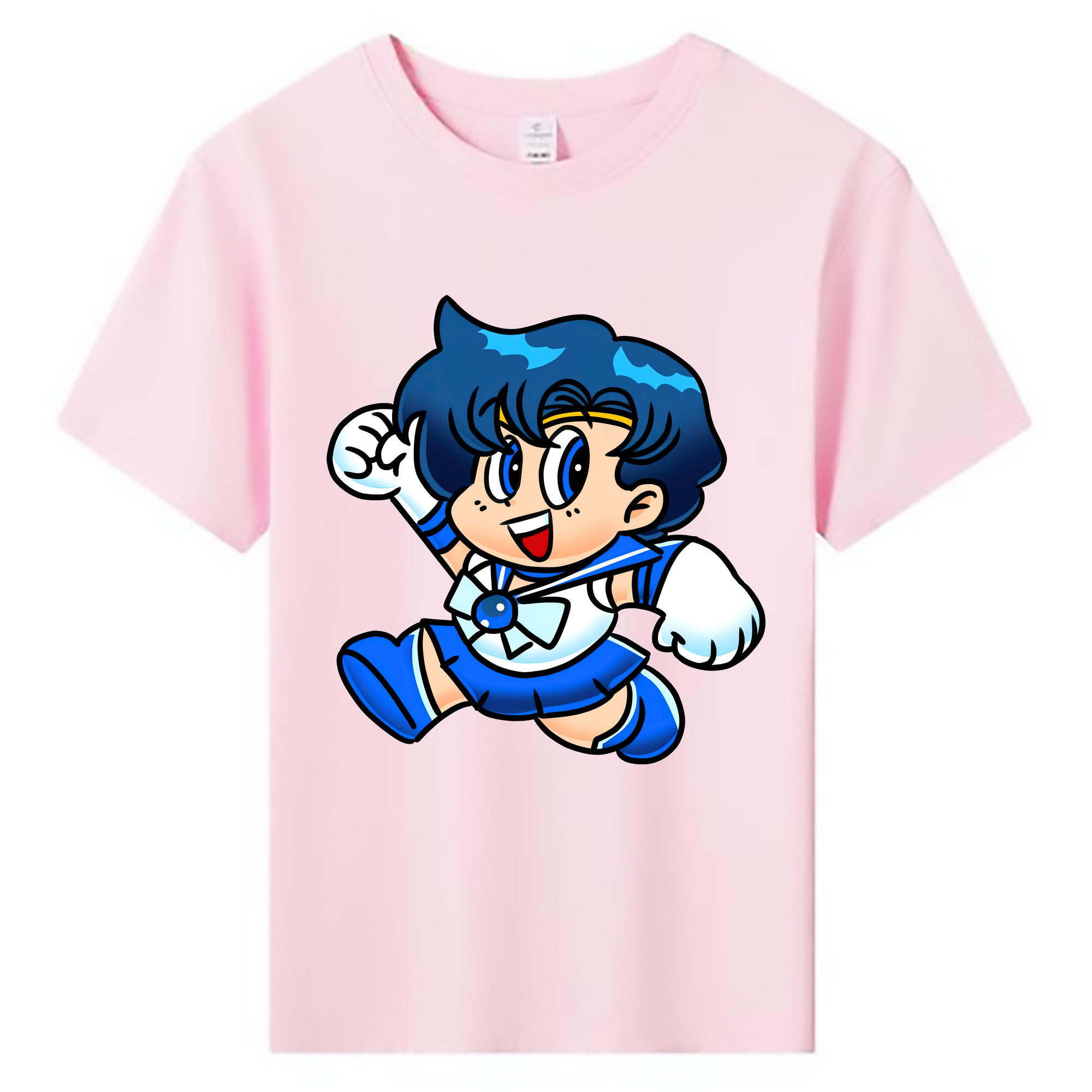 （画像用） 美少女戦士セーラームーン 水野 亜美 みずの あみ Sailor Moon Mizuno Ami 綿100％キッズTシャツ（フロントプリント）