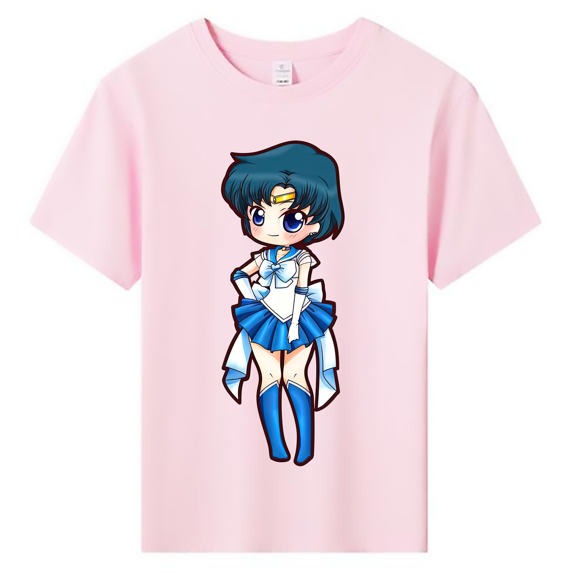（画像用） 美少女戦士セーラームーン 水野 亜美 みずの あみ Sailor Moon Mizuno Ami 綿100％キッズTシャツ（フロントプリント）