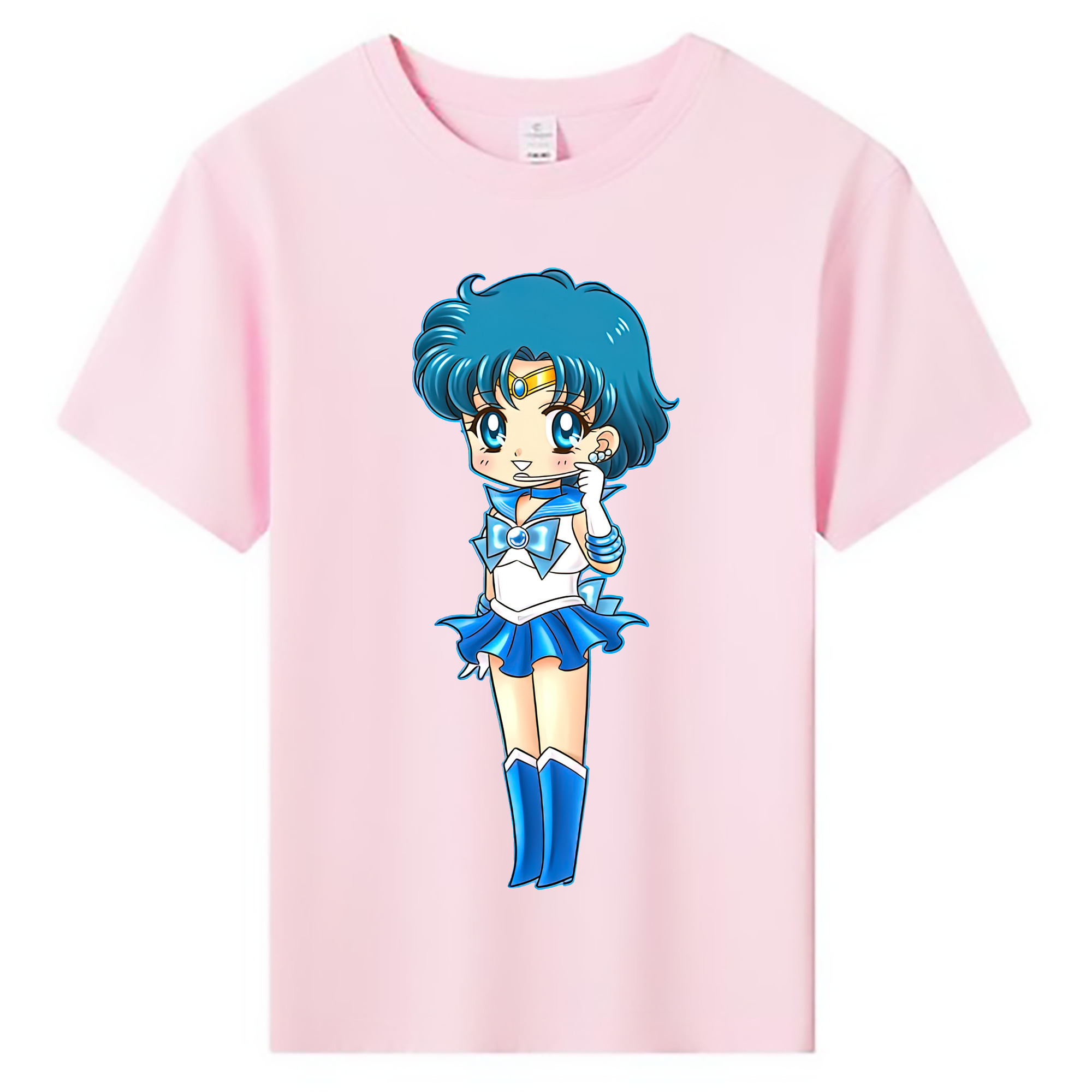 （画像用） 美少女戦士セーラームーン 水野 亜美 みずの あみ Sailor Moon Mizuno Ami 綿100％キッズTシャツ（フロントプリント）
