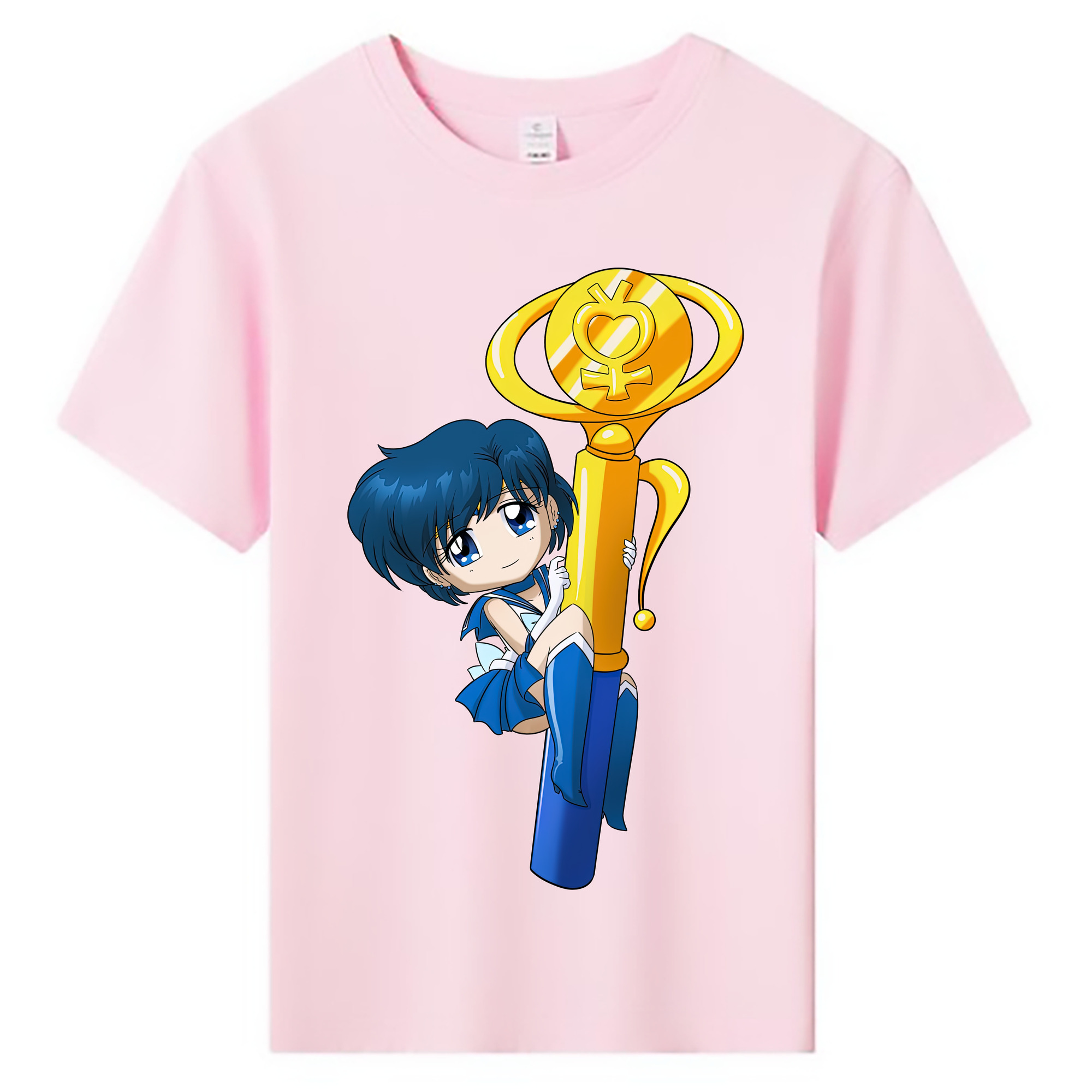 （画像用） 美少女戦士セーラームーン 水野 亜美 みずの あみ Sailor Moon Mizuno Ami 綿100％キッズTシャツ（フロントプリント）