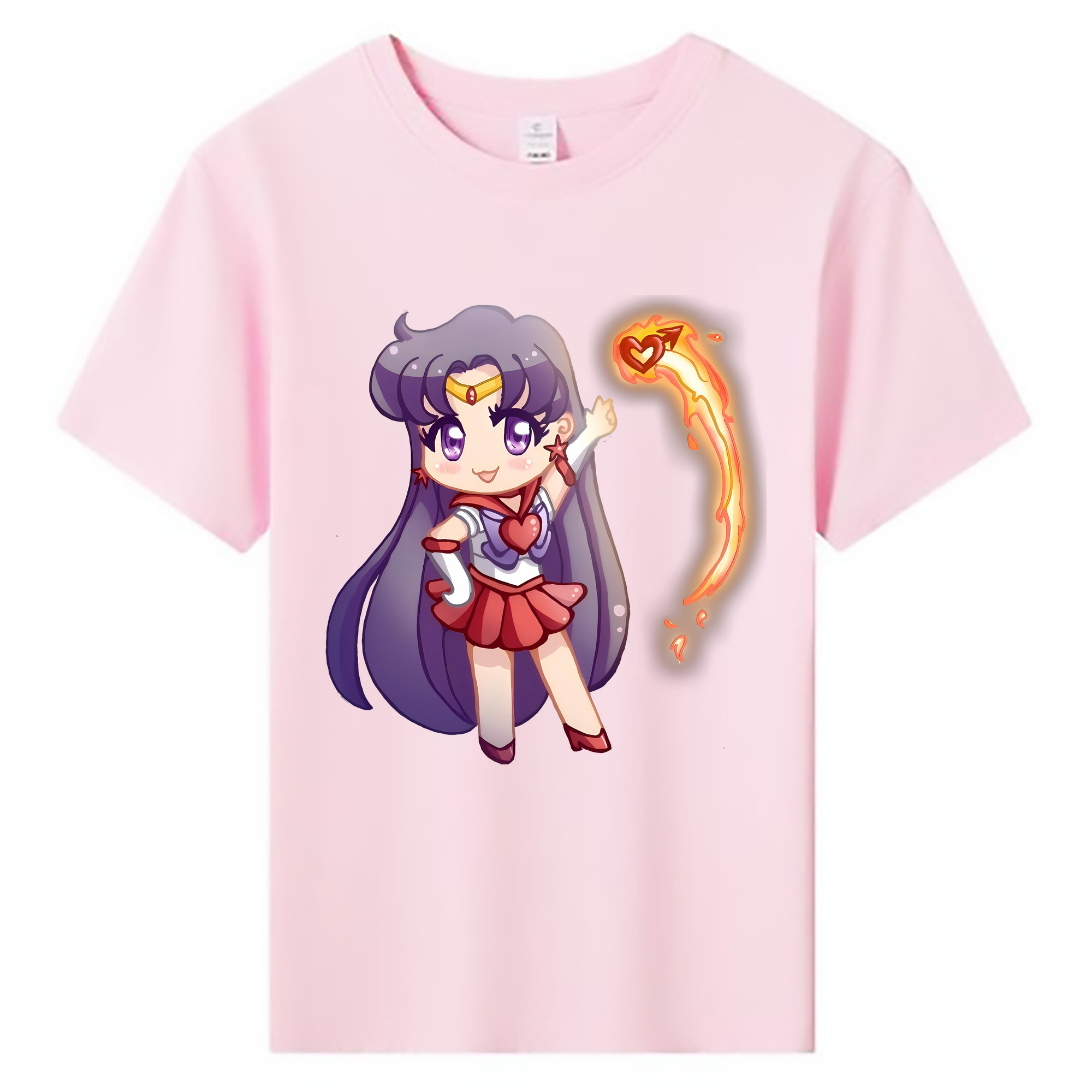 （画像用） 美少女戦士セーラームーン 火野レイ ひの レイ Sailor Moon Hino Rei （セーラーマーズ,Sailor Mars） 綿100％キッズTシャツ（フロントプリント）