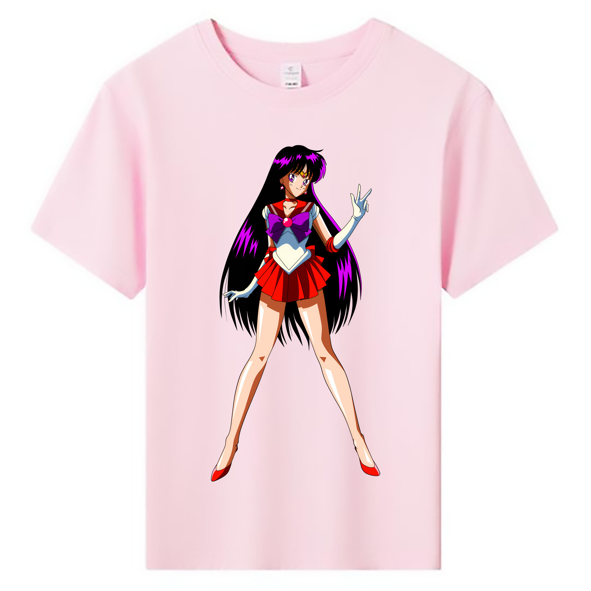 （画像用） 美少女戦士セーラームーン 火野レイ ひの レイ Sailor Moon Hino Rei （セーラーマーズ,Sailor Mars） 綿100％キッズTシャツ（フロントプリント）