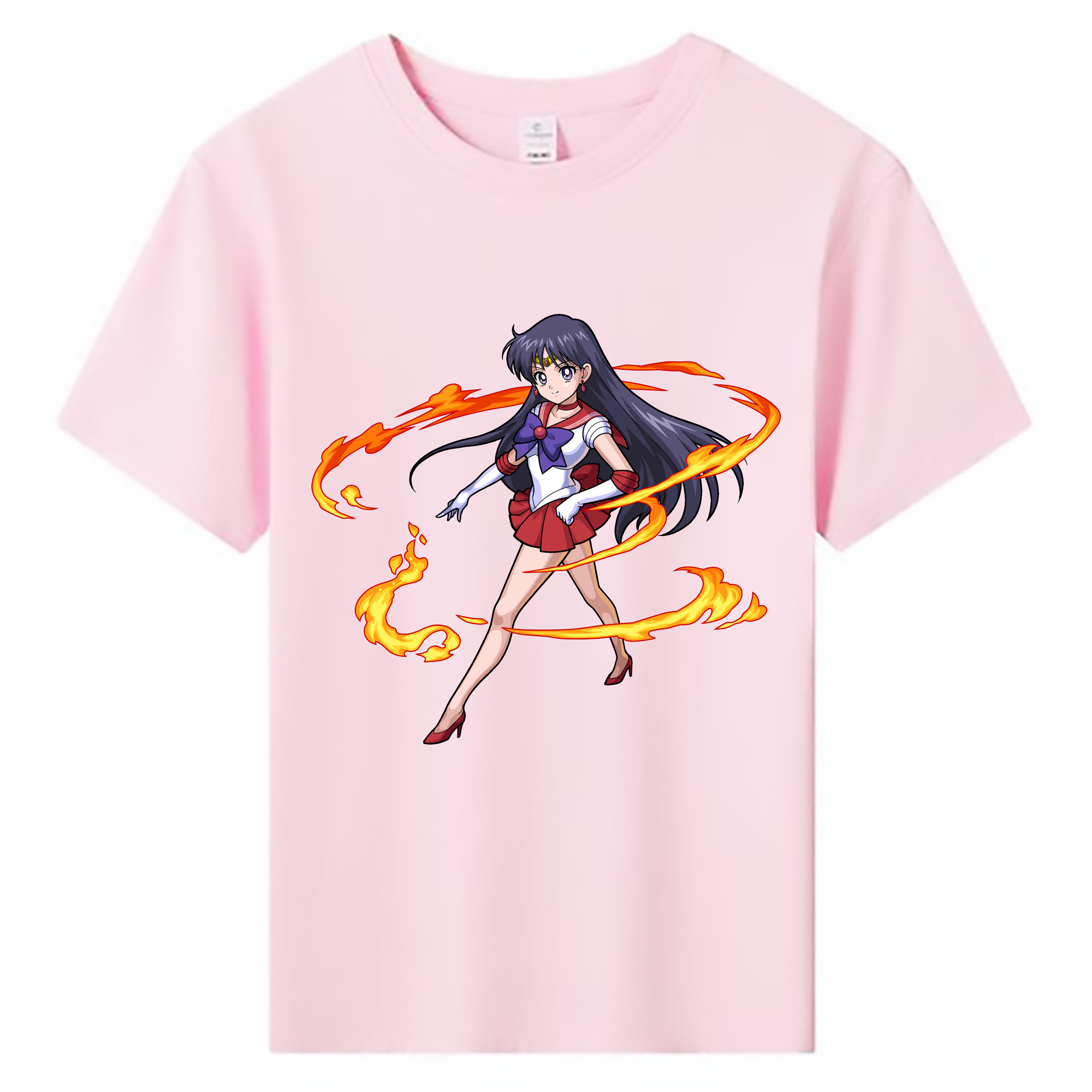（画像用） 美少女戦士セーラームーン 火野レイ ひの レイ Sailor Moon Hino Rei （セーラーマーズ,Sailor Mars） 綿100％キッズTシャツ（フロントプリント）