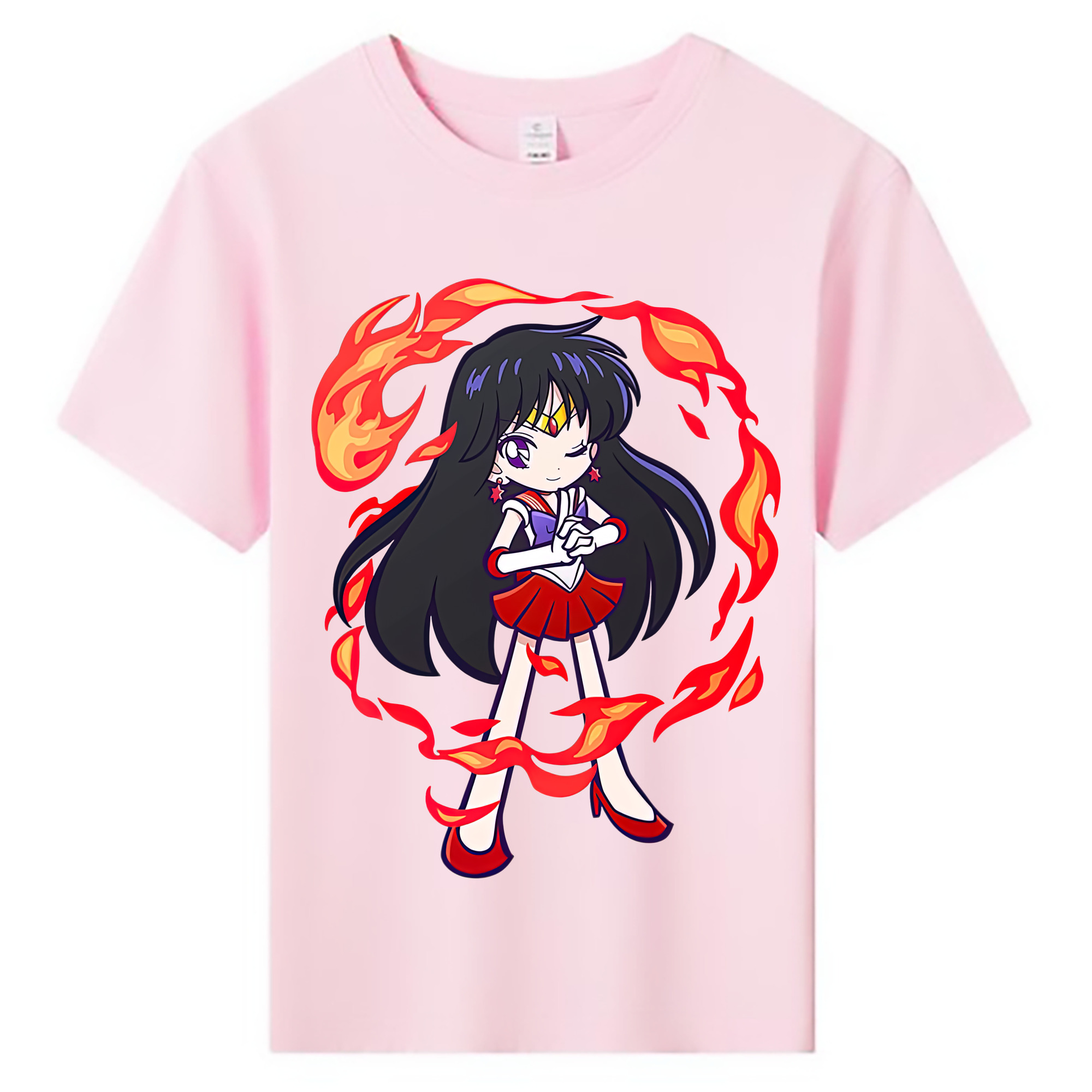 （画像用） 美少女戦士セーラームーン 火野レイ ひの レイ Sailor Moon Hino Rei （セーラーマーズ,Sailor Mars） 綿100％キッズTシャツ（フロントプリント）