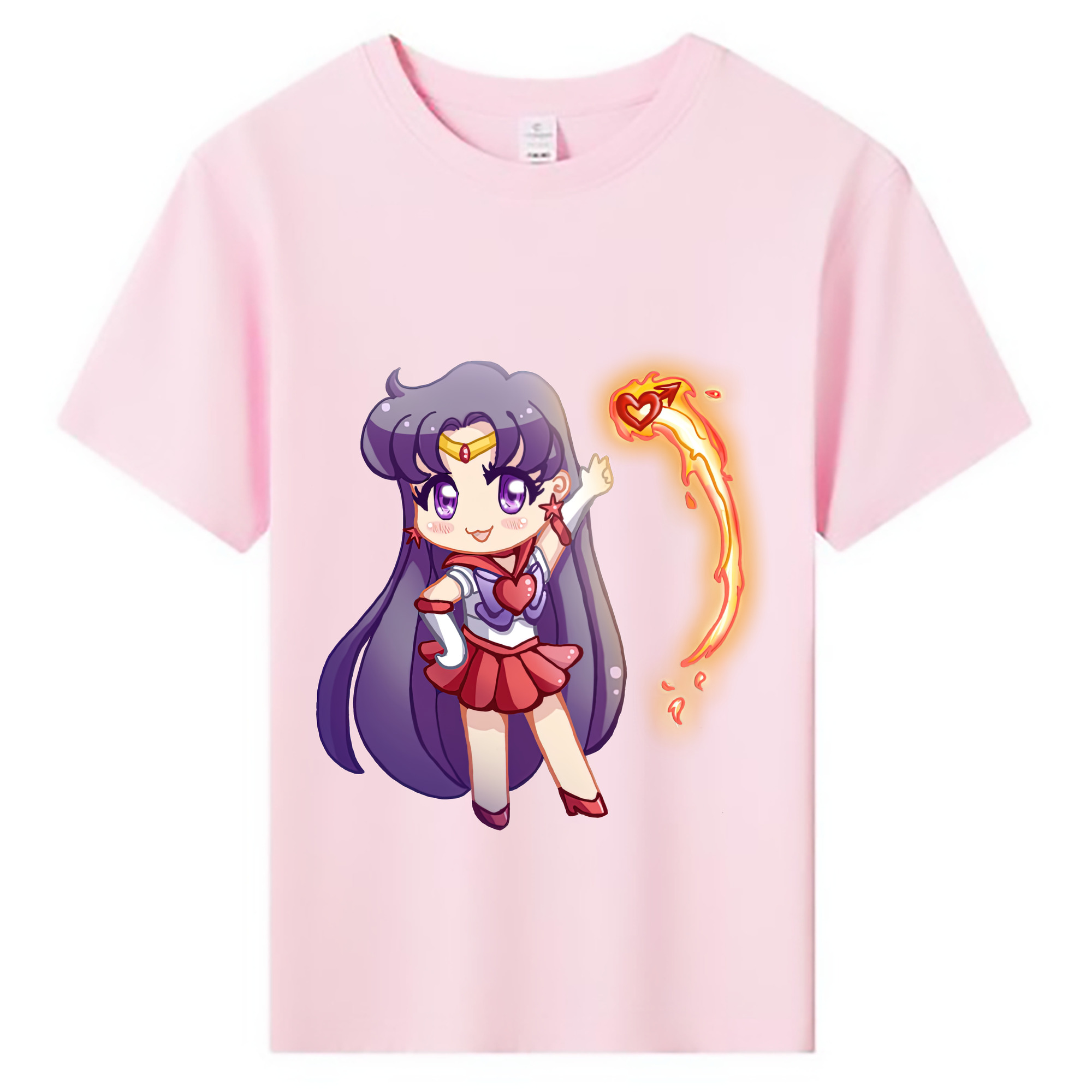 （画像用） 美少女戦士セーラームーン 火野レイ ひの レイ Sailor Moon Hino Rei （セーラーマーズ,Sailor Mars） 綿100％キッズTシャツ（フロントプリント）