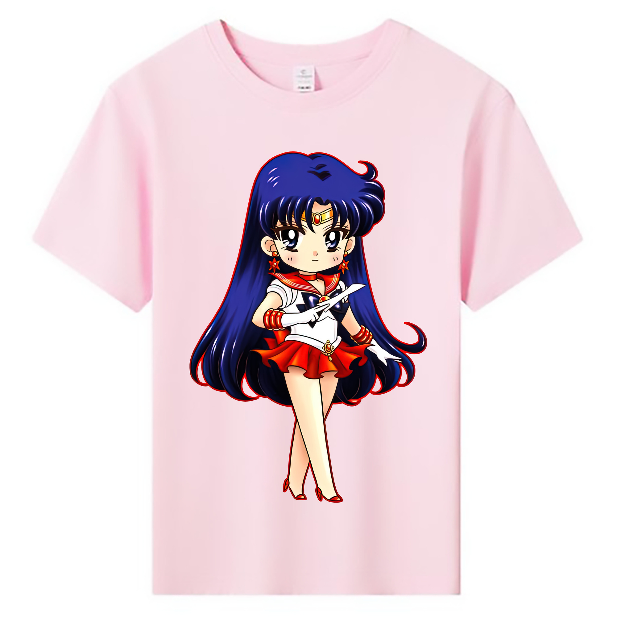 （画像用） 美少女戦士セーラームーン 火野レイ ひの レイ Sailor Moon Hino Rei （セーラーマーズ,Sailor Mars） 綿100％キッズTシャツ（フロントプリント）