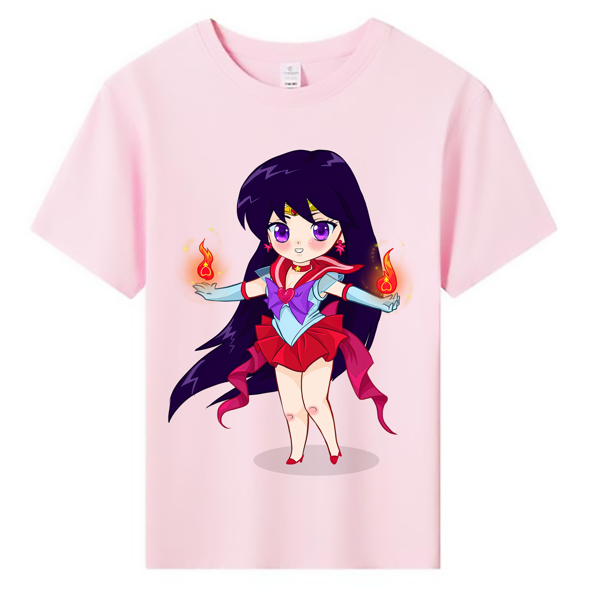 （画像用） 美少女戦士セーラームーン 火野レイ ひの レイ Sailor Moon Hino Rei （セーラーマーズ,Sailor Mars） 綿100％キッズTシャツ（フロントプリント）