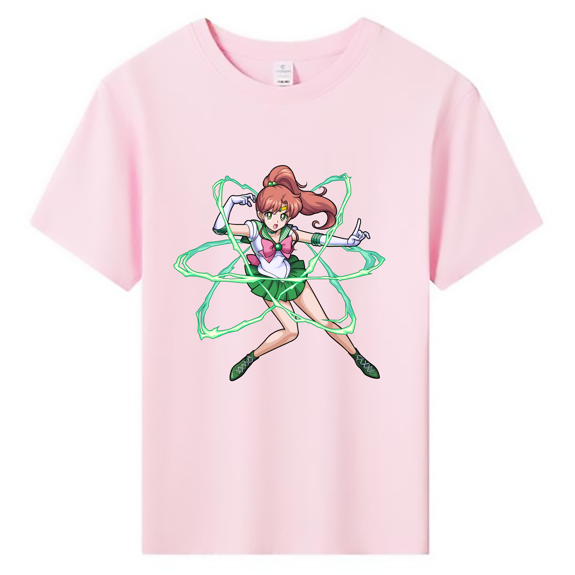 （画像用） 美少女戦士セーラームーン 木野 まこと きの まこと Sailor Moon Kino Makoto （セーラージュピター；Sailor Jupiter） 綿100％キッズTシャツ（フロントプリント）