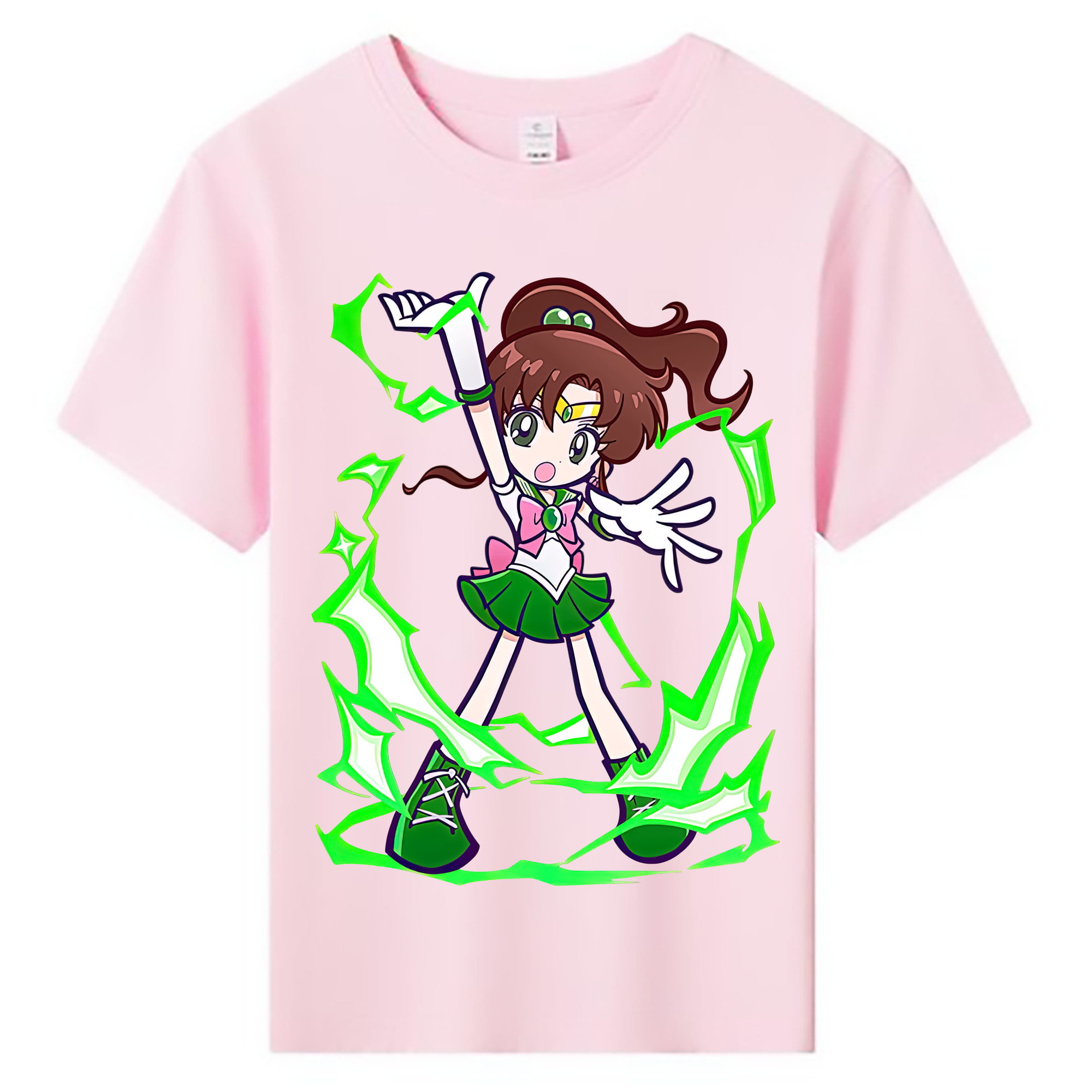 （画像用） 美少女戦士セーラームーン 木野 まこと きの まこと Sailor Moon Kino Makoto （セーラージュピター；Sailor Jupiter） 綿100％キッズTシャツ（フロントプリント）