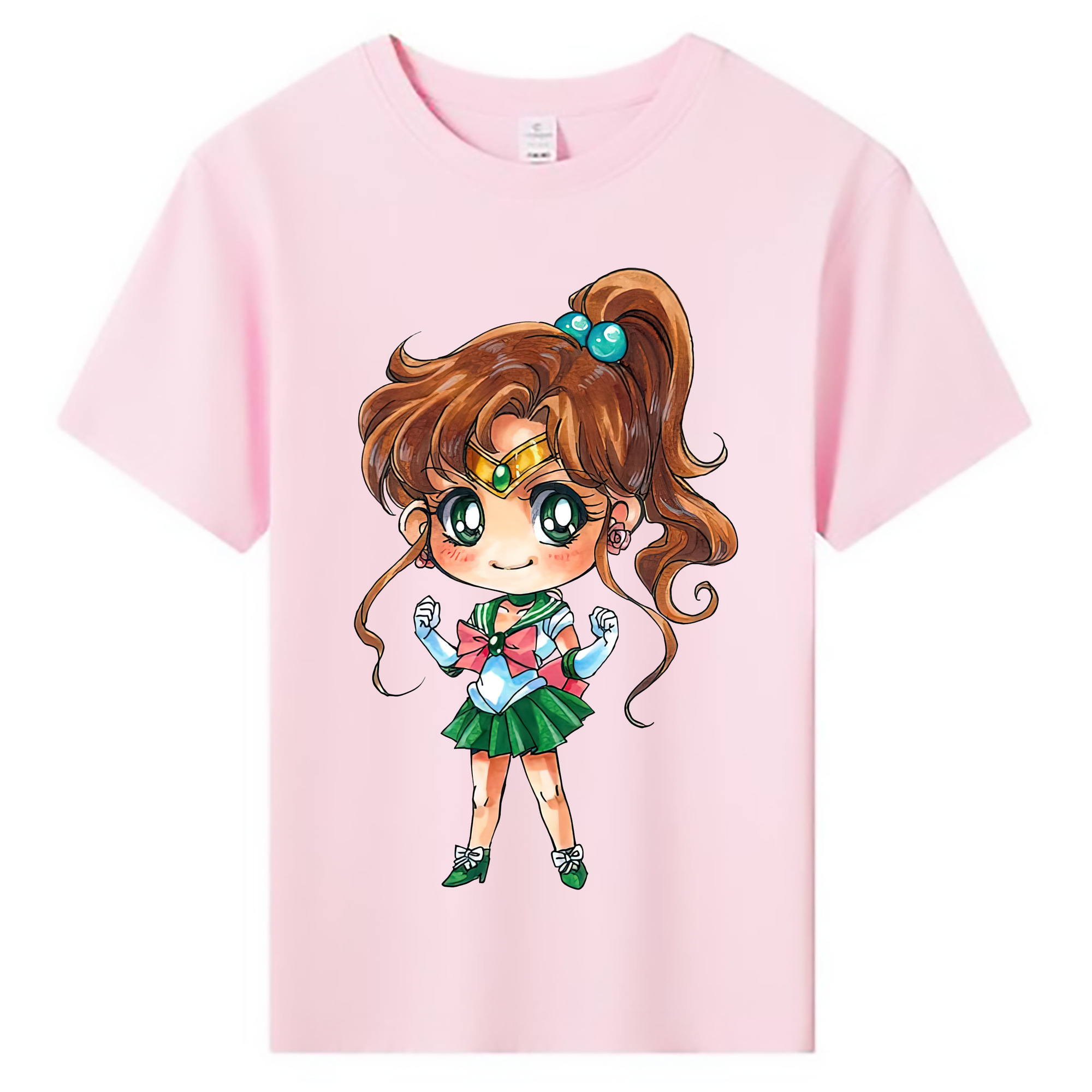 （画像用） 美少女戦士セーラームーン 木野 まこと きの まこと Sailor Moon Kino Makoto （セーラージュピター；Sailor Jupiter） 綿100％キッズTシャツ（フロントプリント）