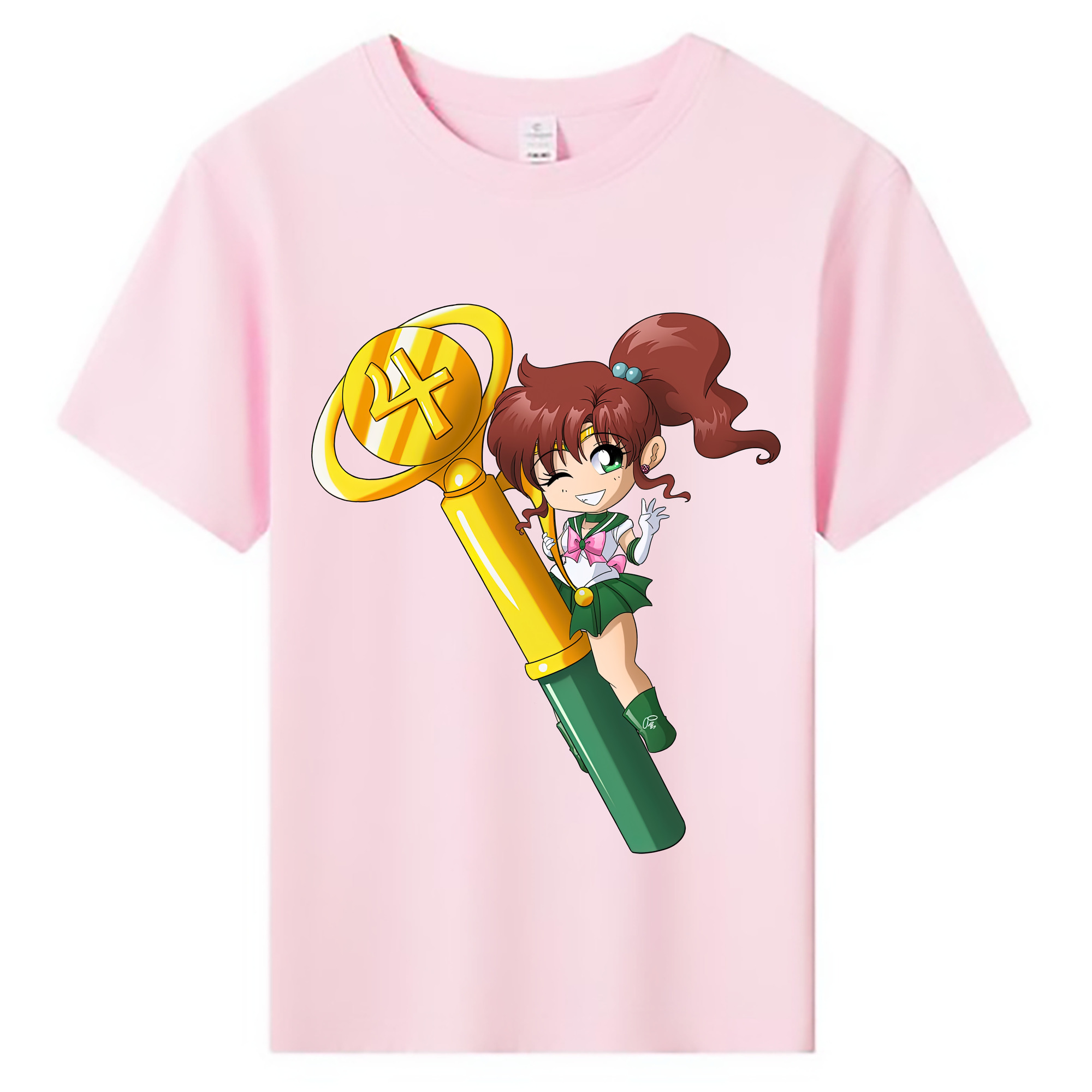 （画像用） 美少女戦士セーラームーン 木野 まこと きの まこと Sailor Moon Kino Makoto （セーラージュピター；Sailor Jupiter） 綿100％キッズTシャツ（フロントプリント）