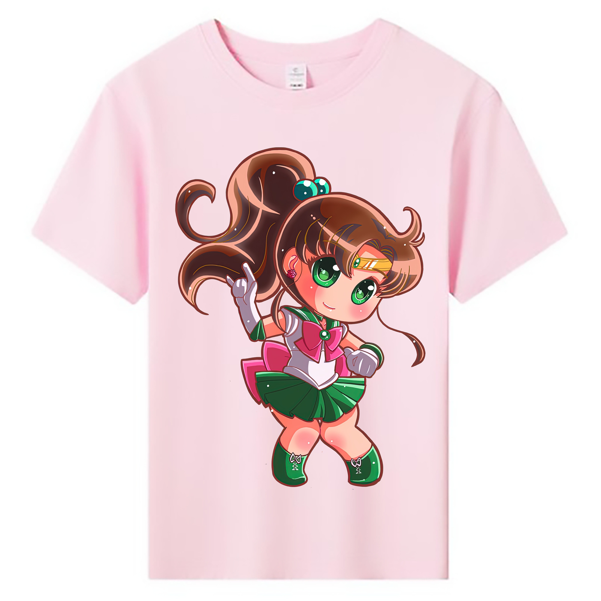 （画像用） 美少女戦士セーラームーン 木野 まこと きの まこと Sailor Moon Kino Makoto （セーラージュピター；Sailor Jupiter） 綿100％キッズTシャツ（フロントプリント）