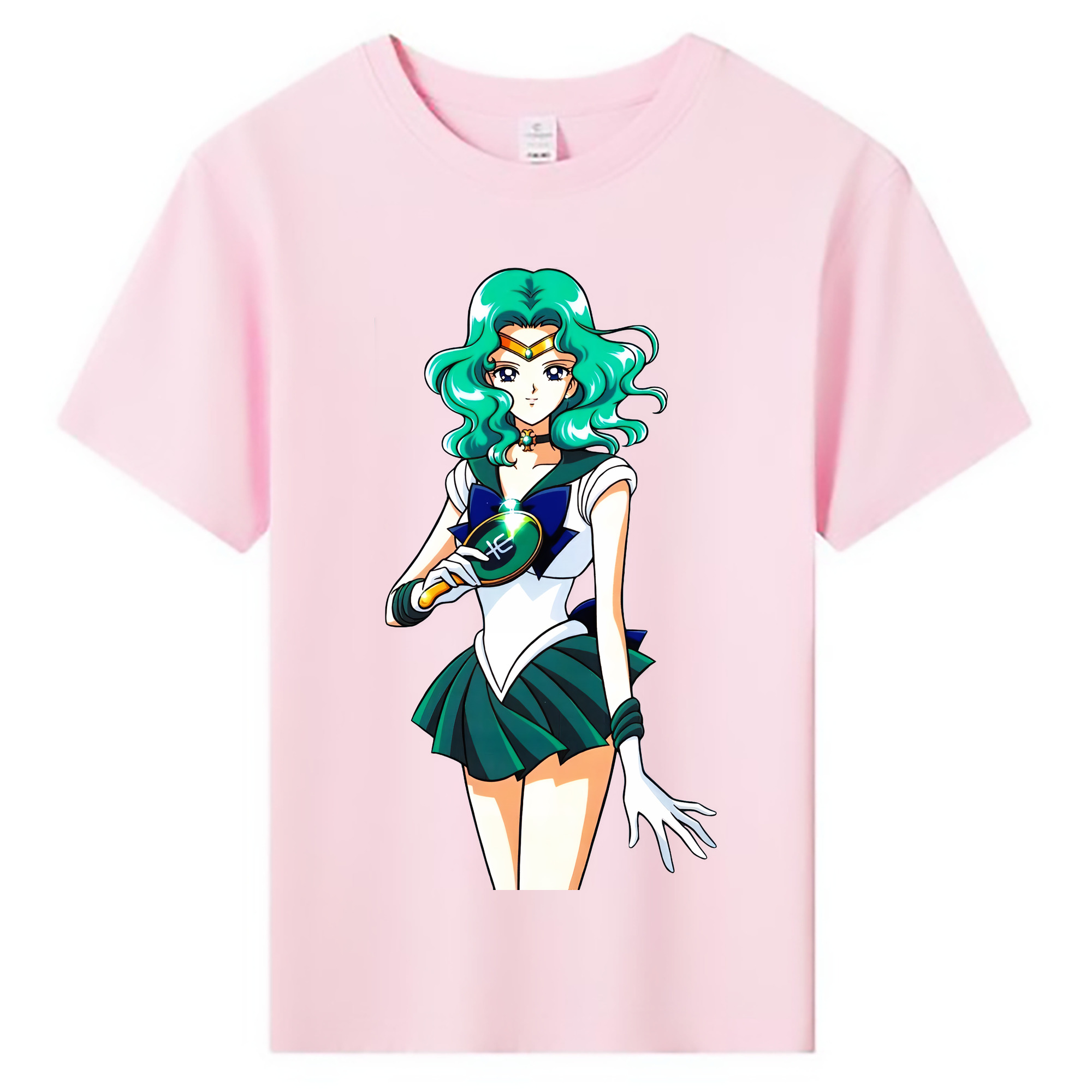 （画像用） 美少女戦士セーラームーン 海王 みちる（かいおう みちる） Sailor Moon Kaiou Michiru 綿100％キッズTシャツ（フロントプリント）