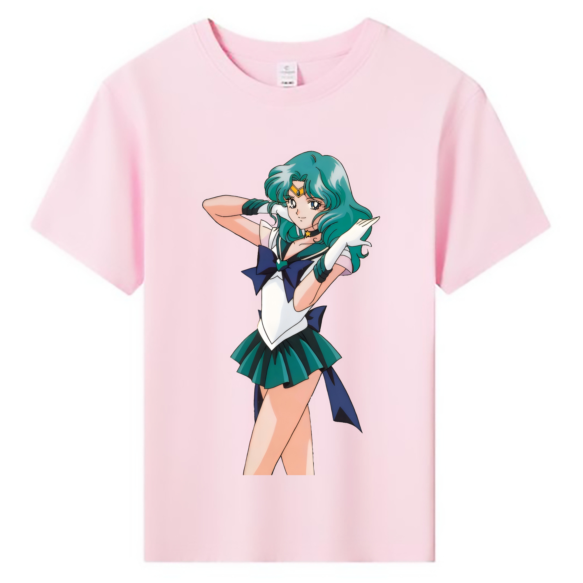 （画像用） 美少女戦士セーラームーン 海王 みちる（かいおう みちる） Sailor Moon Kaiou Michiru 綿100％キッズTシャツ（フロントプリント）
