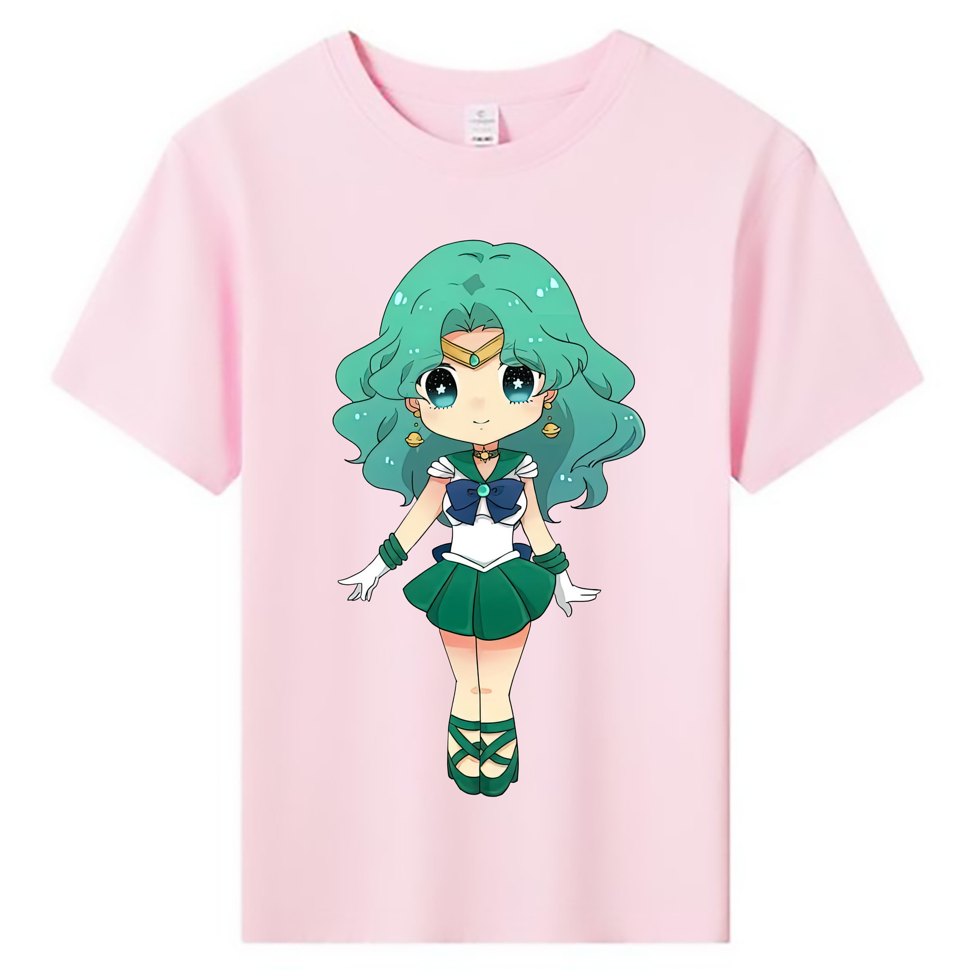 （画像用） 美少女戦士セーラームーン 海王 みちる（かいおう みちる） Sailor Moon Kaiou Michiru 綿100％キッズTシャツ（フロントプリント）