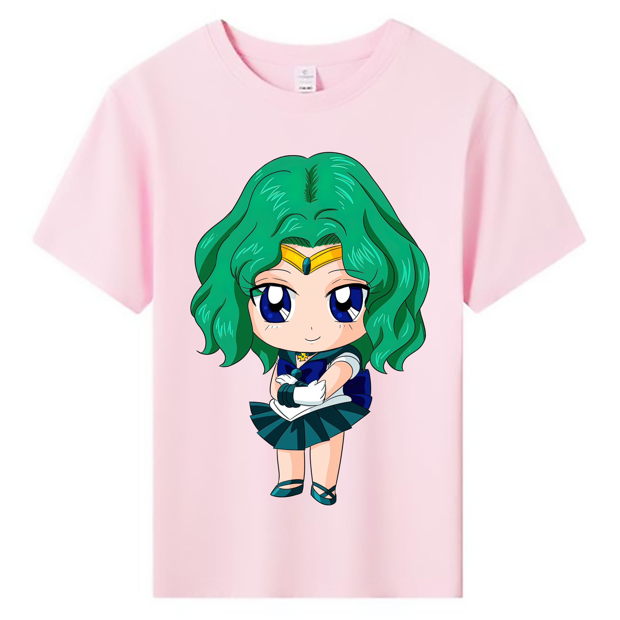 （画像用） 美少女戦士セーラームーン 海王 みちる（かいおう みちる） Sailor Moon Kaiou Michiru 綿100％キッズTシャツ（フロントプリント）