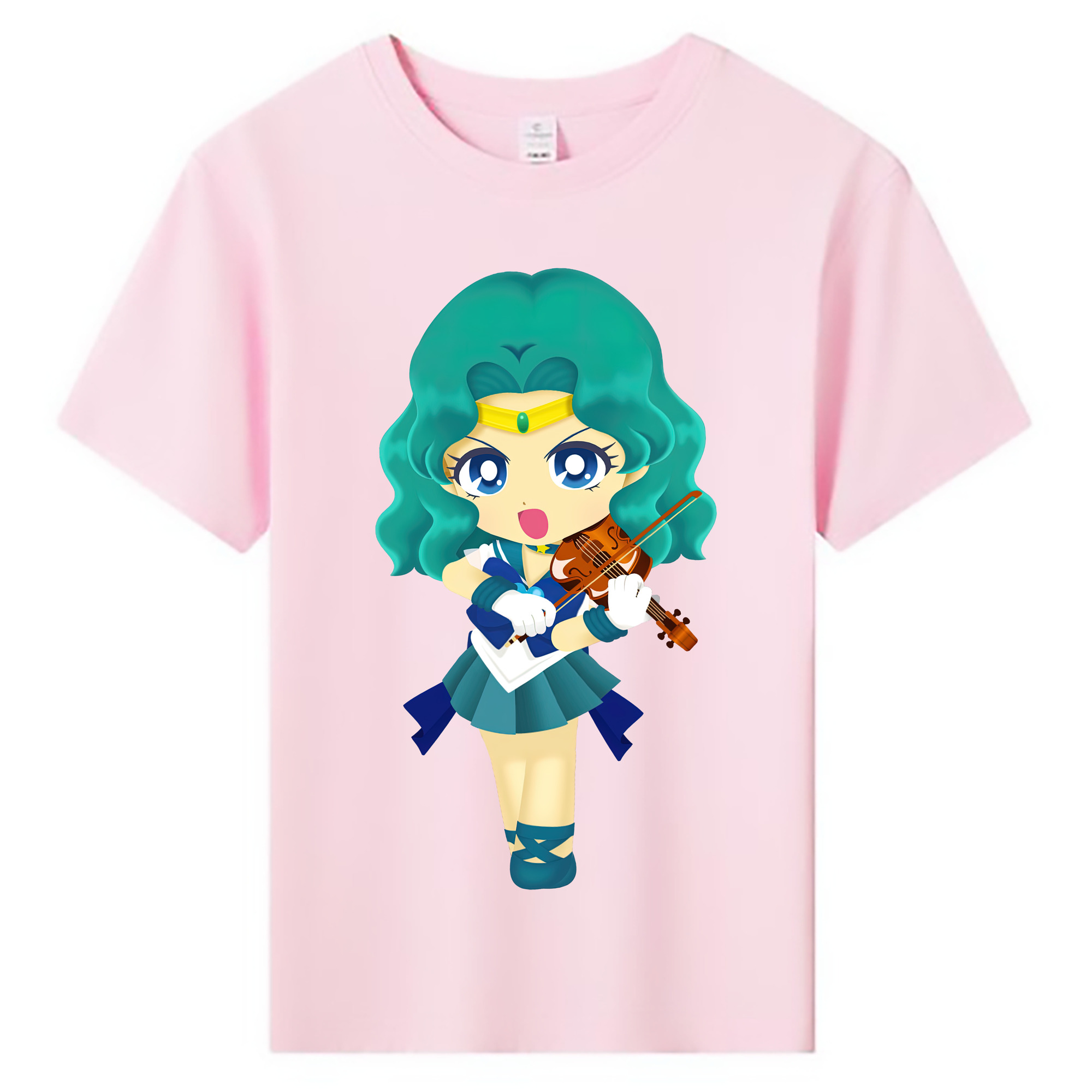 （画像用） 美少女戦士セーラームーン 海王 みちる（かいおう みちる） Sailor Moon Kaiou Michiru 綿100％キッズTシャツ（フロントプリント）