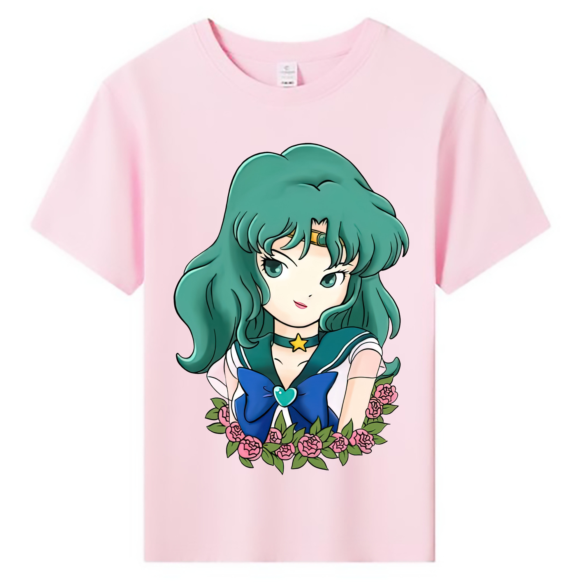 （画像用） 美少女戦士セーラームーン 海王 みちる（かいおう みちる） Sailor Moon Kaiou Michiru 綿100％キッズTシャツ（フロントプリント）
