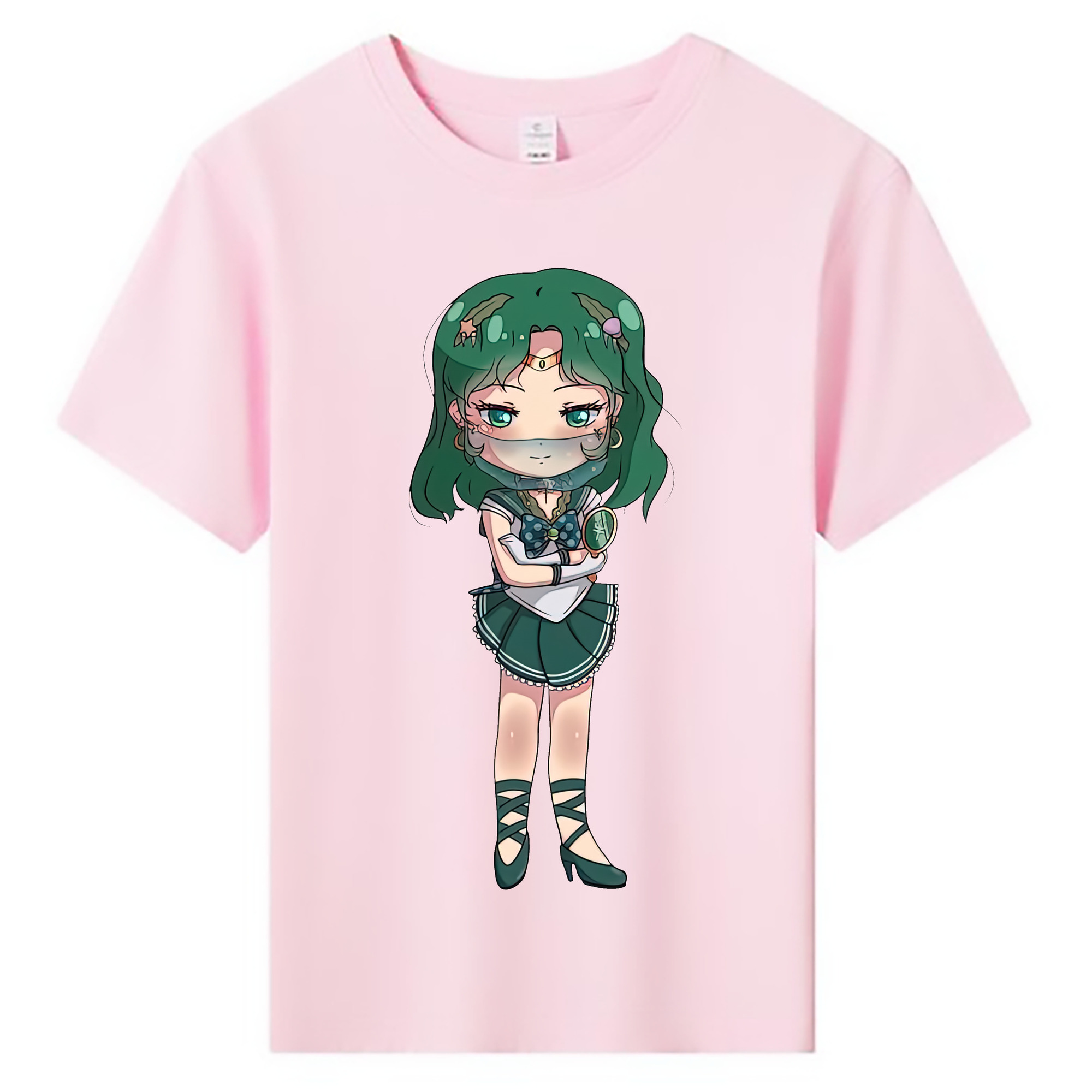 （画像用） 美少女戦士セーラームーン 海王 みちる（かいおう みちる） Sailor Moon Kaiou Michiru 綿100％キッズTシャツ（フロントプリント）