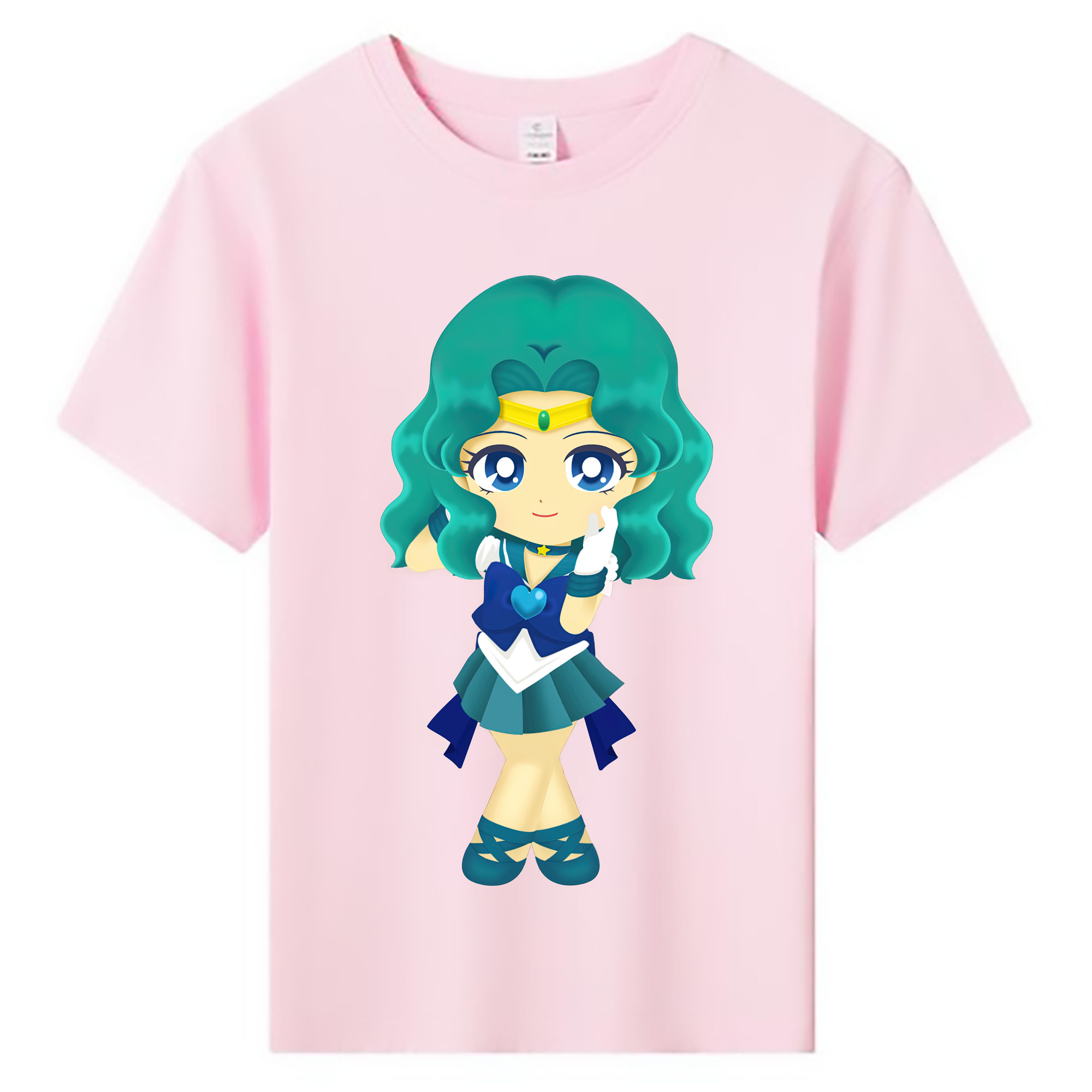 （画像用） 美少女戦士セーラームーン 海王 みちる（かいおう みちる） Sailor Moon Kaiou Michiru 綿100％キッズTシャツ（フロントプリント）