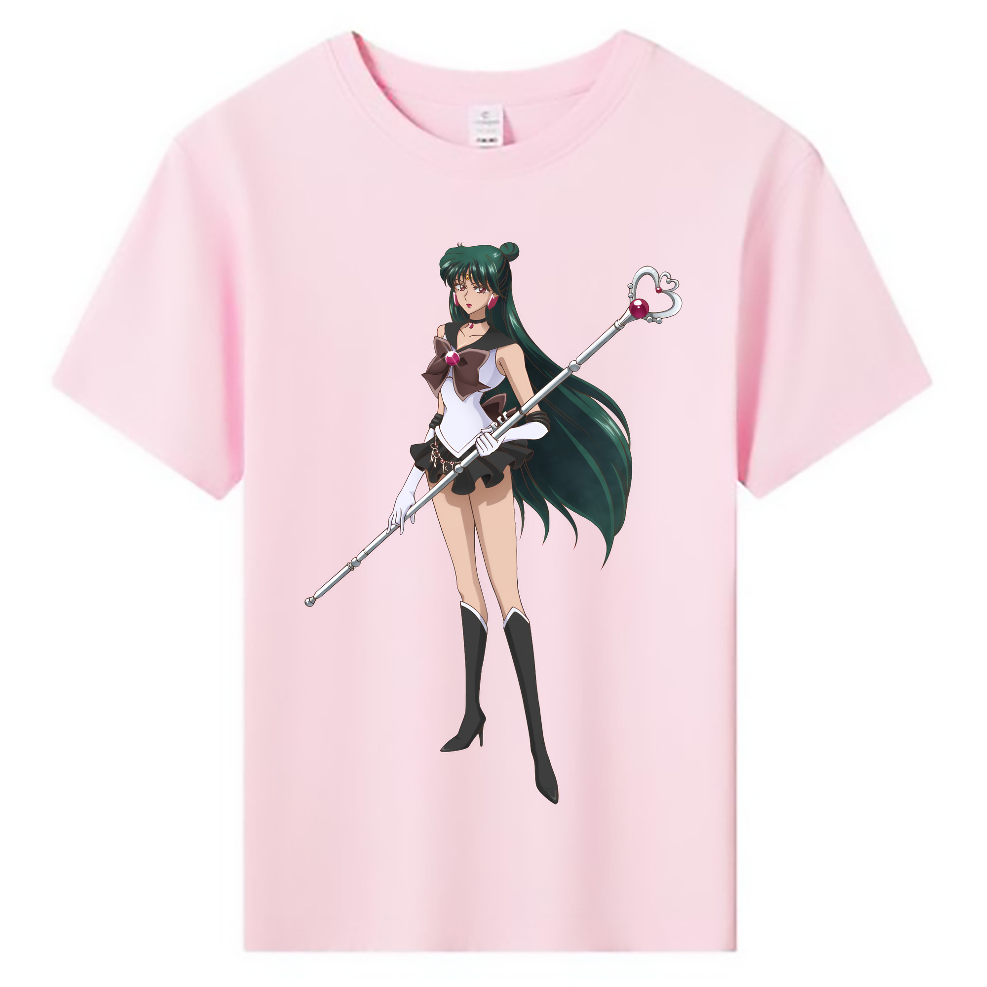 （画像用） 美少女戦士セーラームーン 冥王せつな Sailor Moon Meiou Setsuna 綿100％キッズTシャツ（フロントプリント）