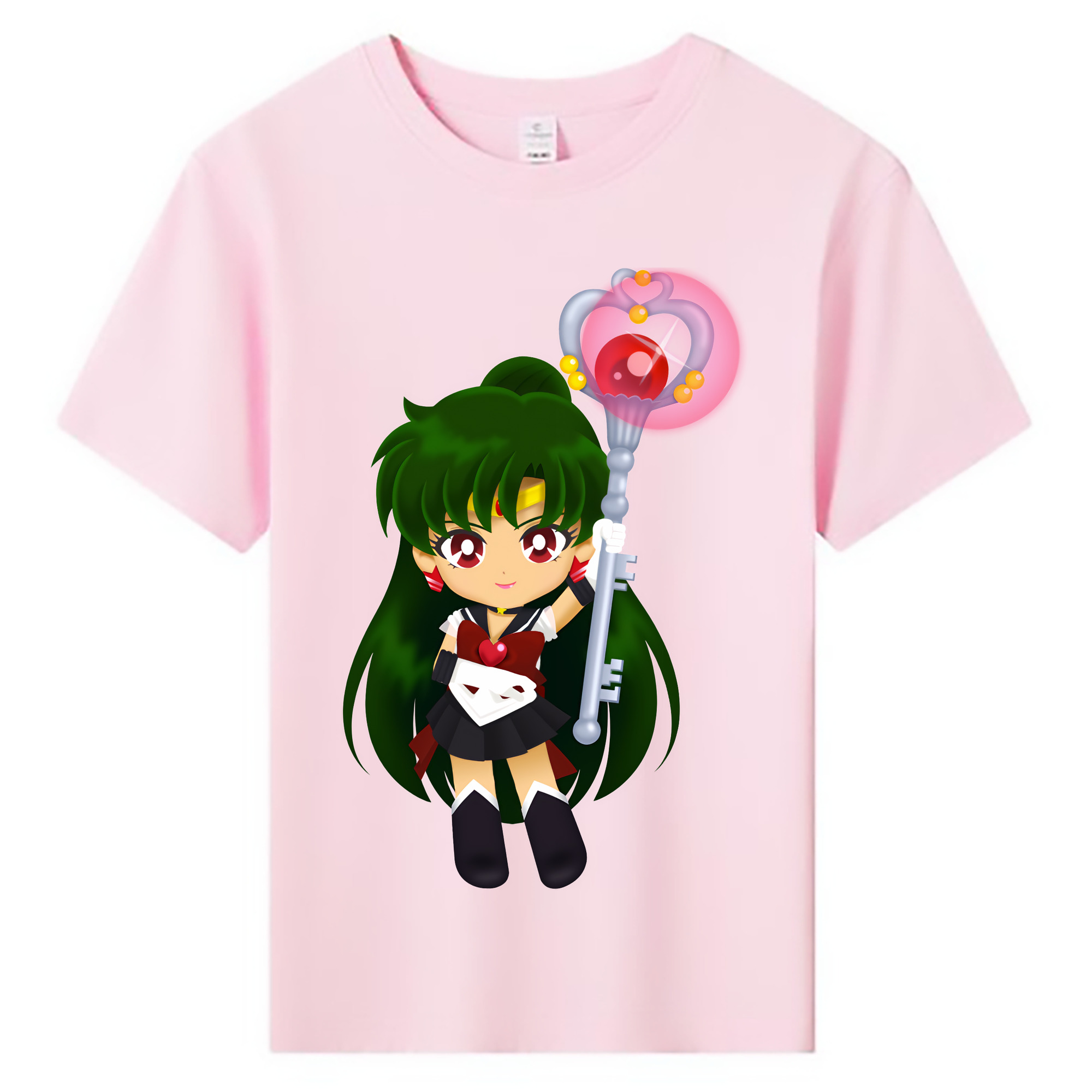 （画像用） 美少女戦士セーラームーン 冥王せつな Sailor Moon Meiou Setsuna 綿100％キッズTシャツ（フロントプリント）