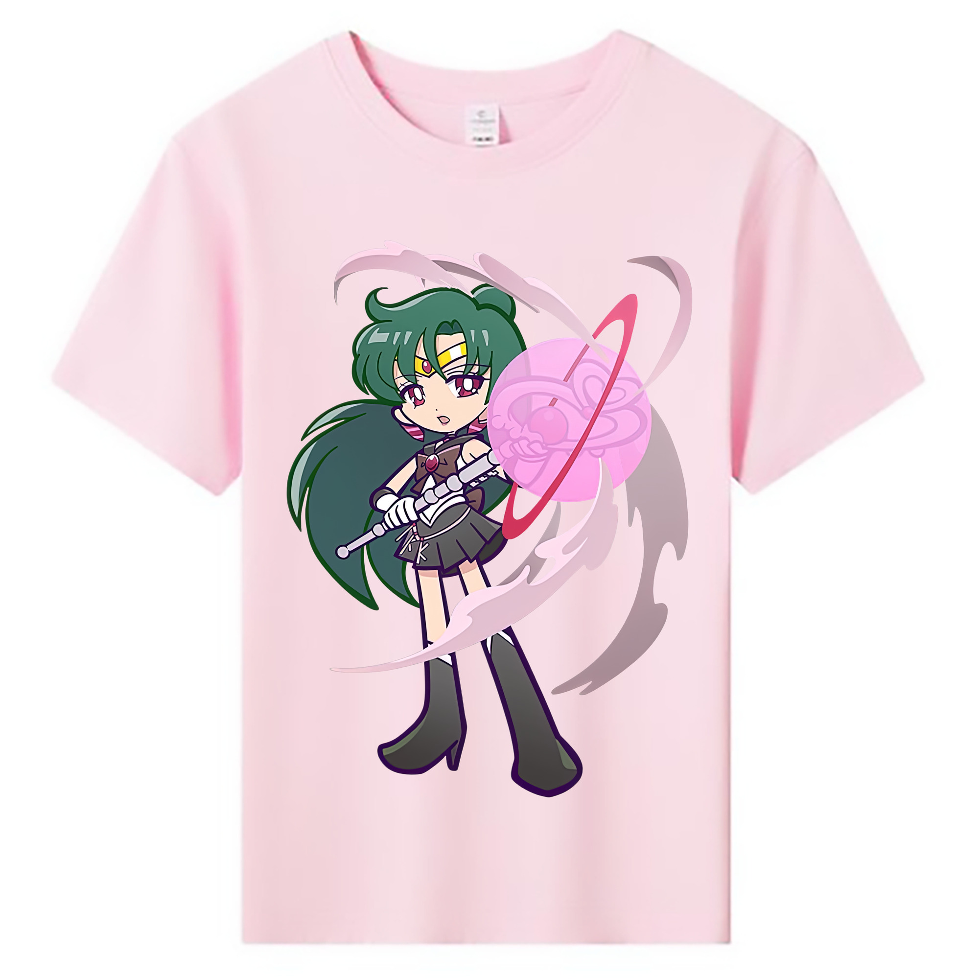 （画像用） 美少女戦士セーラームーン 冥王せつな Sailor Moon Meiou Setsuna 綿100％キッズTシャツ（フロントプリント）
