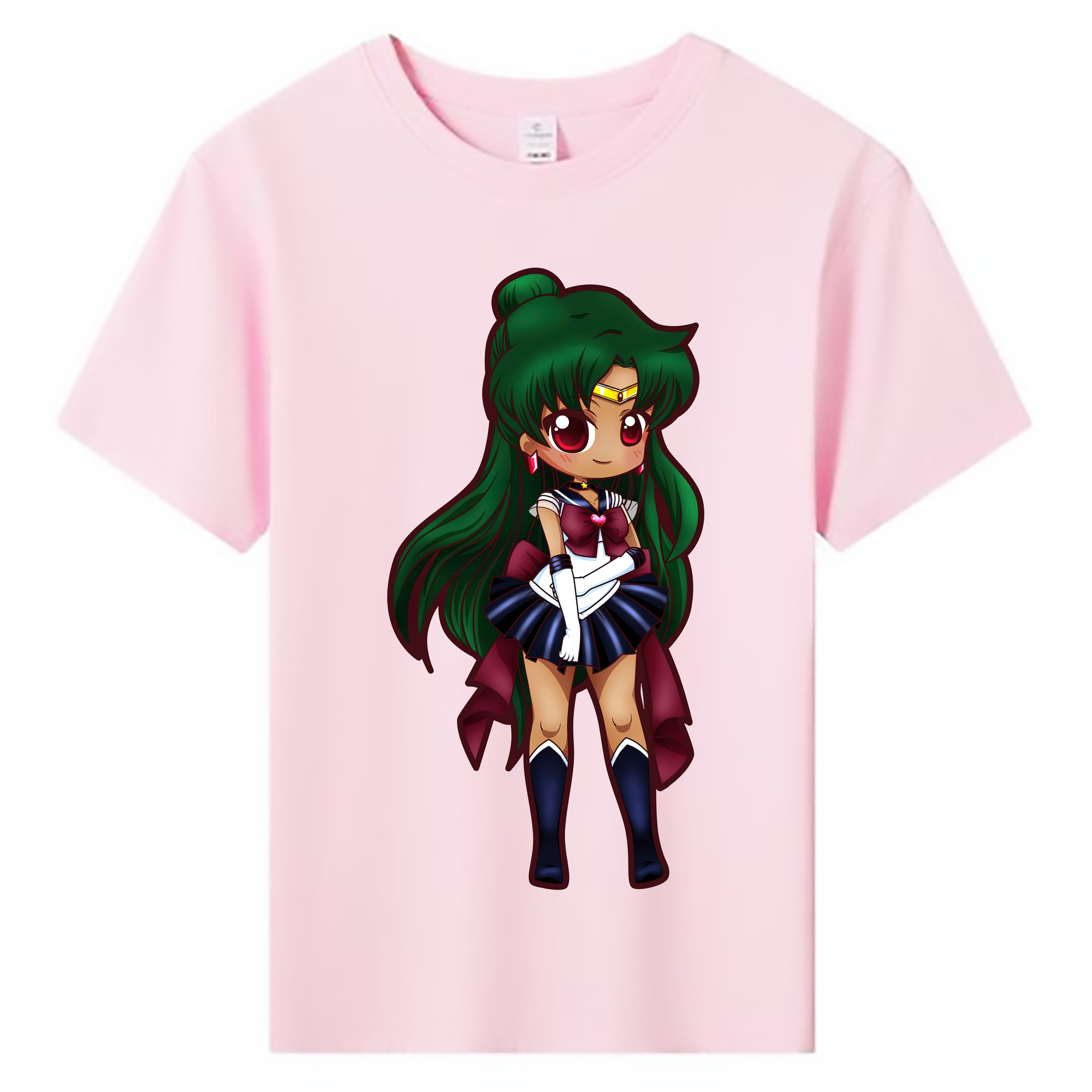 （画像用） 美少女戦士セーラームーン 冥王せつな Sailor Moon Meiou Setsuna 綿100％キッズTシャツ（フロントプリント）