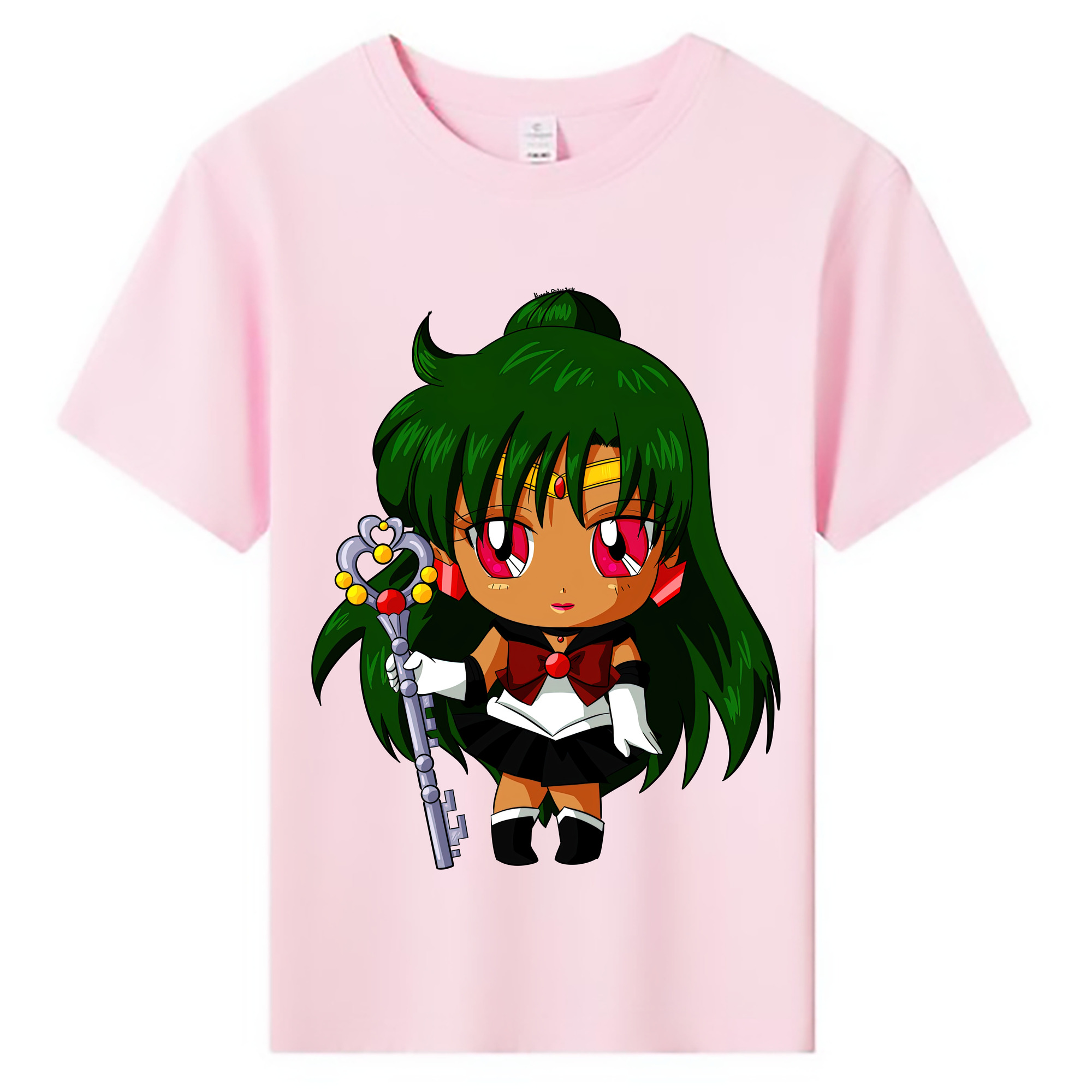（画像用） 美少女戦士セーラームーン 冥王せつな Sailor Moon Meiou Setsuna 綿100％キッズTシャツ（フロントプリント）