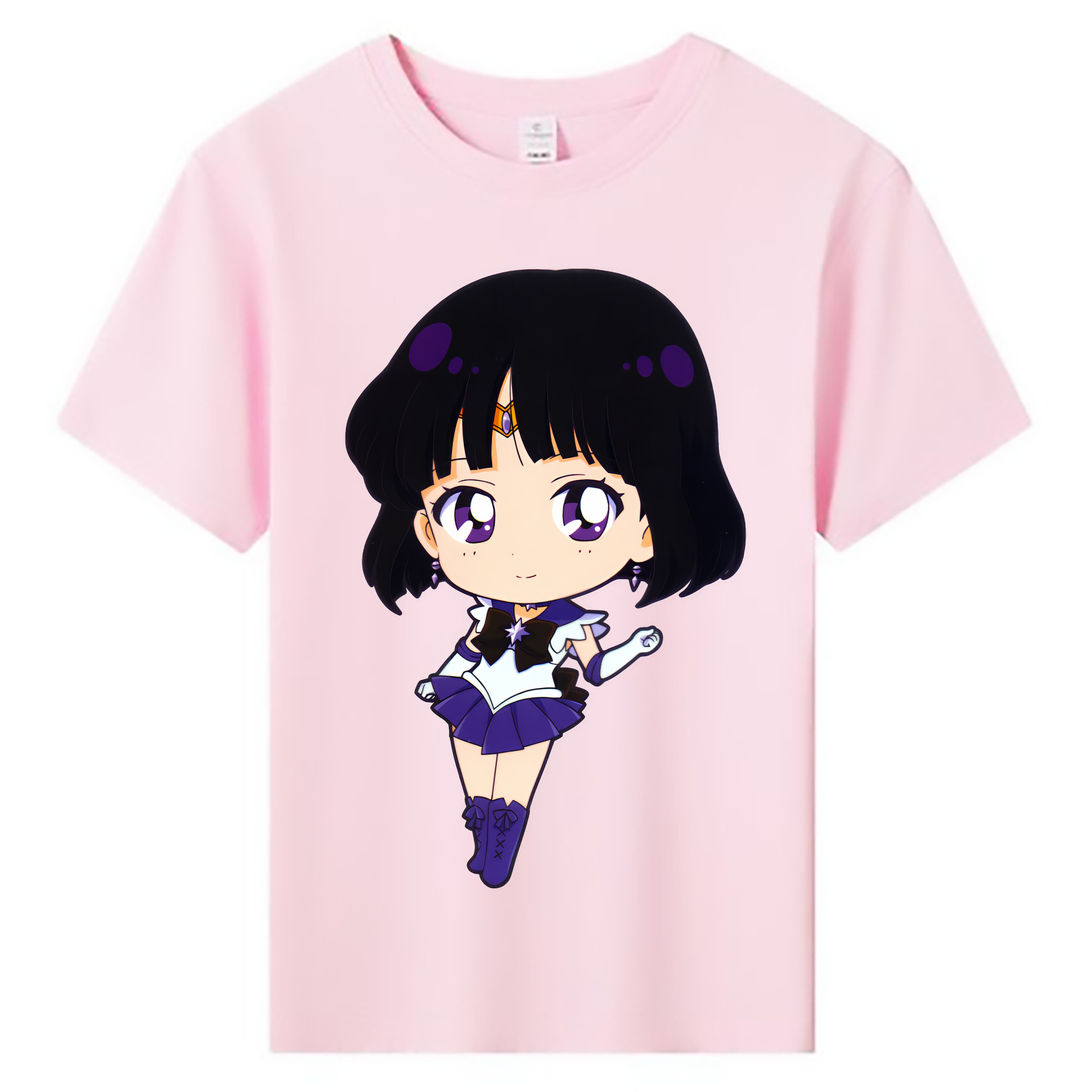 （画像用） 美少女戦士セーラームーン 土萠ほたる Sailor Moon Tomoe Hotaru （セーラーサターン；Sailor Saturn） 綿100％キッズTシャツ（フロントプリント）