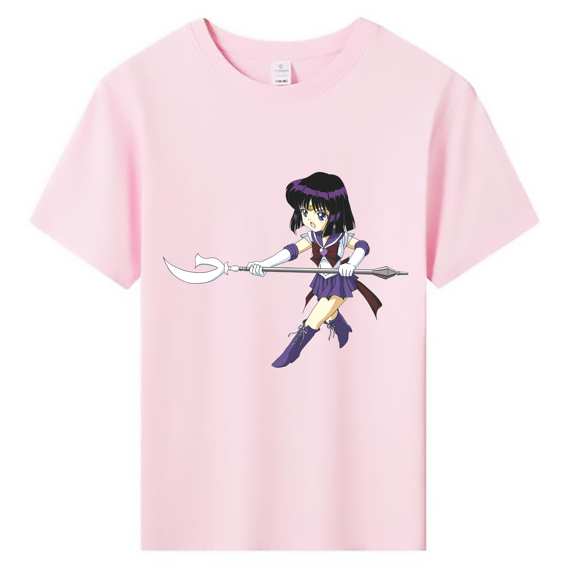 （画像用） 美少女戦士セーラームーン 土萠ほたる Sailor Moon Tomoe Hotaru （セーラーサターン；Sailor Saturn） 綿100％キッズTシャツ（フロントプリント）