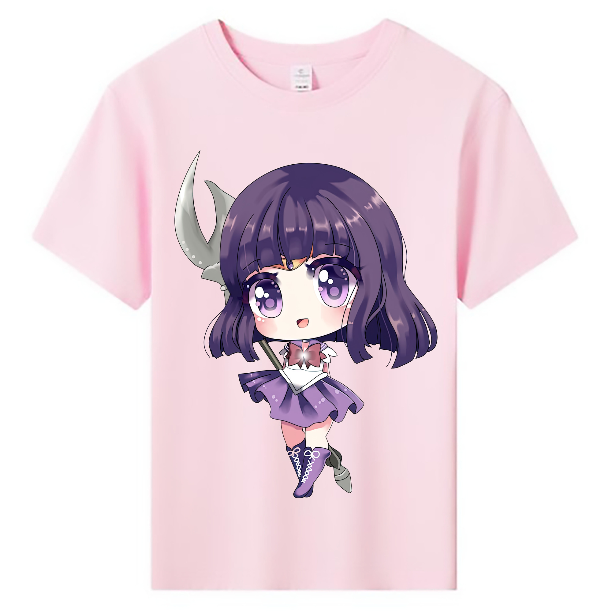 （画像用） 美少女戦士セーラームーン 土萠ほたる Sailor Moon Tomoe Hotaru （セーラーサターン；Sailor Saturn） 綿100％キッズTシャツ（フロントプリント）
