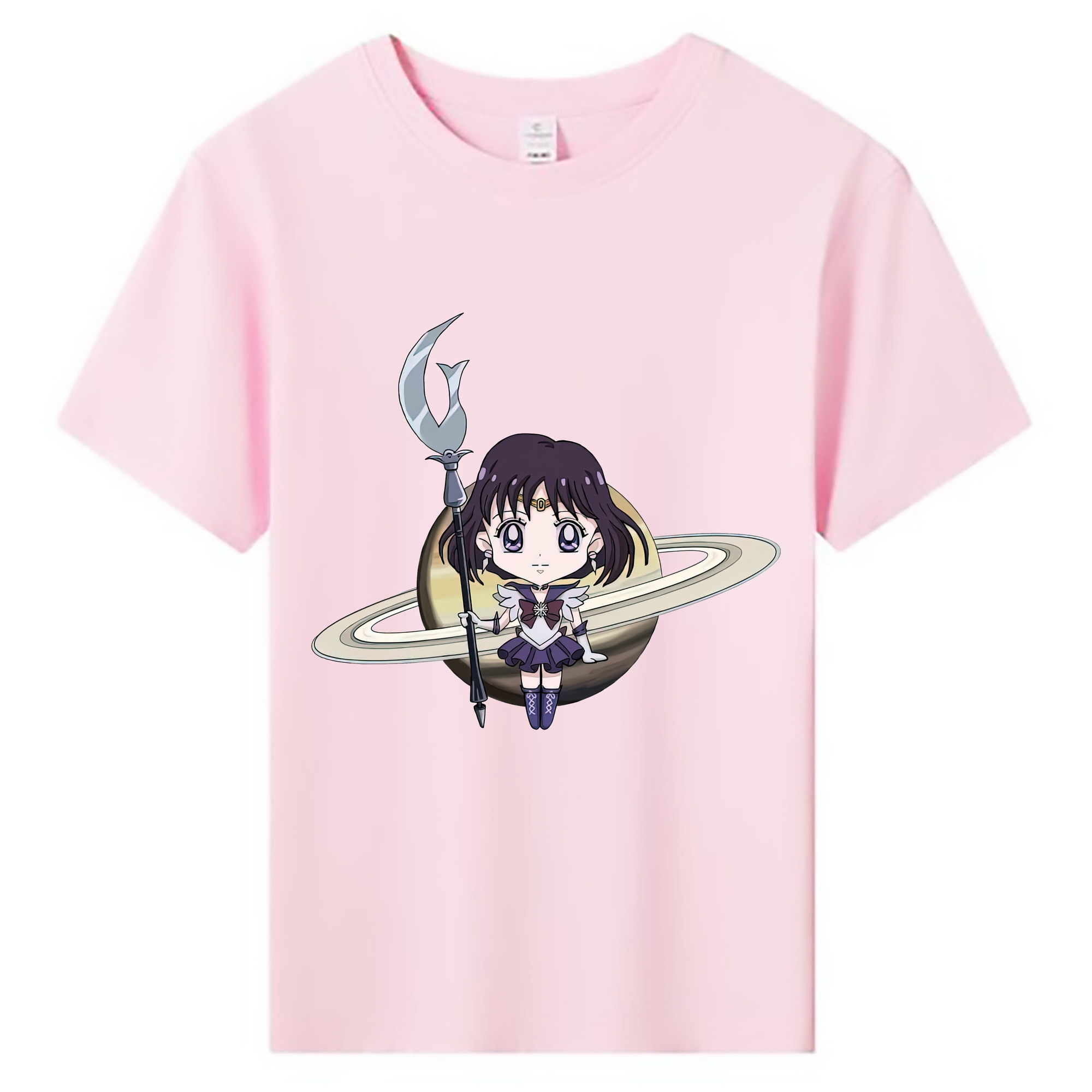 （画像用） 美少女戦士セーラームーン 土萠ほたる Sailor Moon Tomoe Hotaru （セーラーサターン；Sailor Saturn） 綿100％キッズTシャツ（フロントプリント）