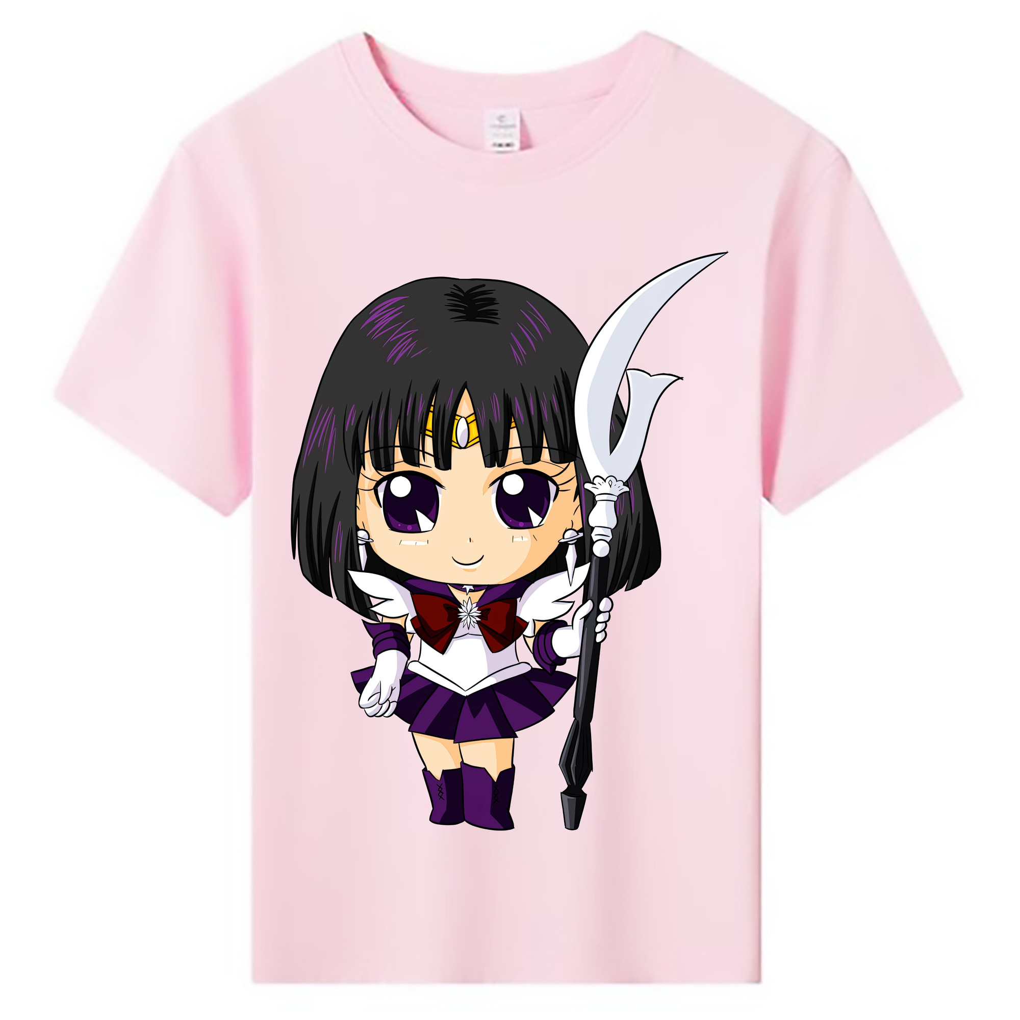 （画像用） 美少女戦士セーラームーン 土萠ほたる Sailor Moon Tomoe Hotaru （セーラーサターン；Sailor Saturn） 綿100％キッズTシャツ（フロントプリント）