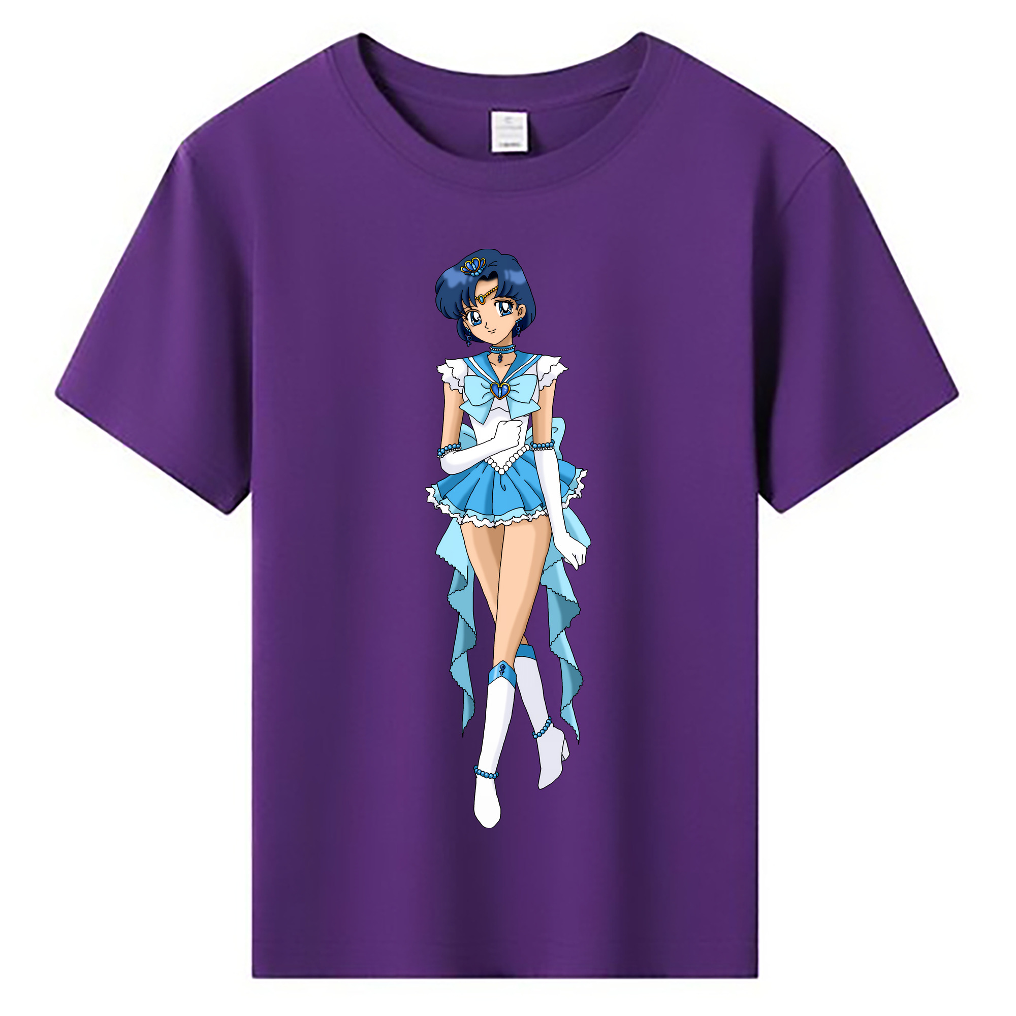 （画像用） 美少女戦士セーラームーン 水野 亜美 みずの あみ Sailor Moon Mizuno Ami 綿100％キッズTシャツ（フロントプリント）