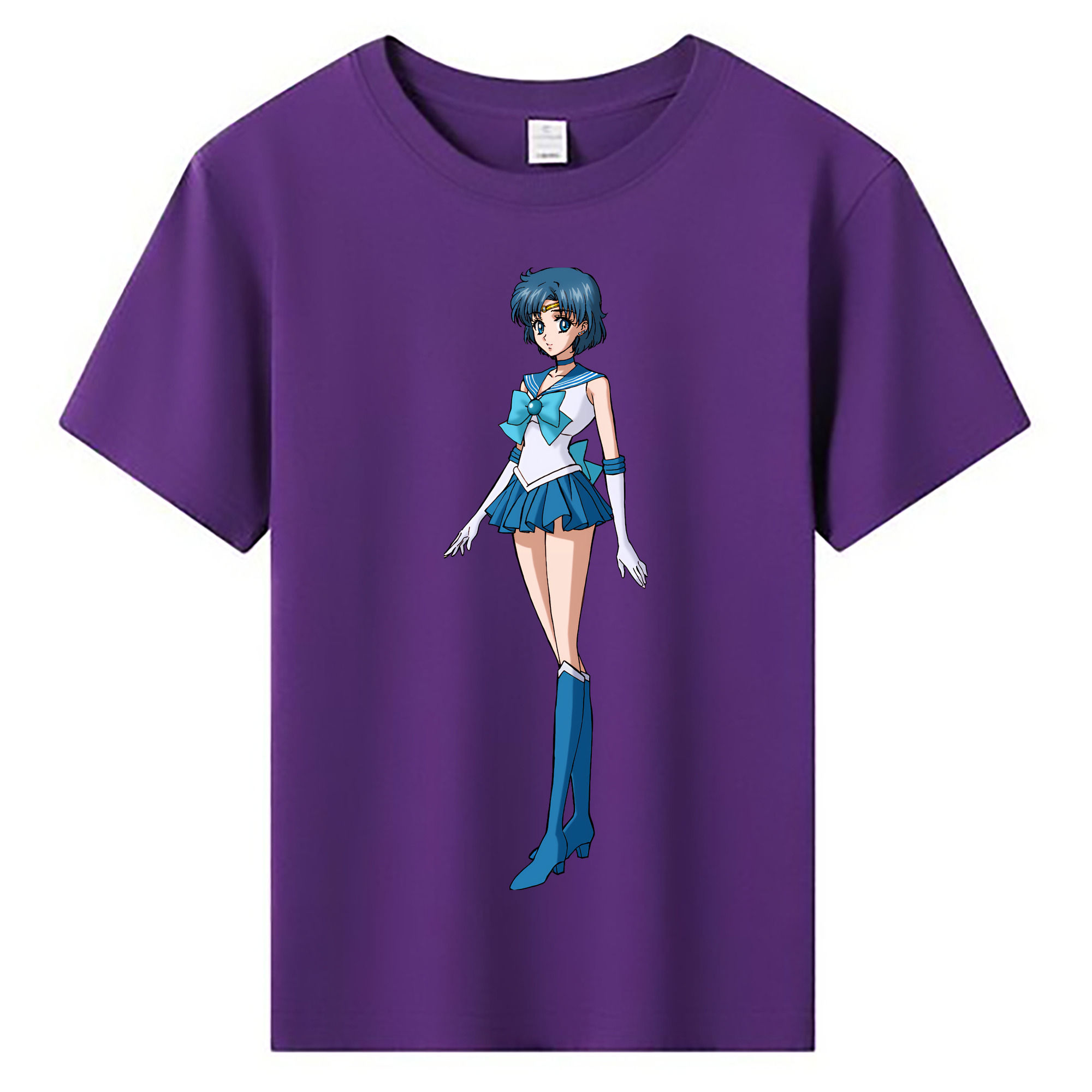 （画像用） 美少女戦士セーラームーン 水野 亜美 みずの あみ Sailor Moon Mizuno Ami 綿100％キッズTシャツ（フロントプリント）