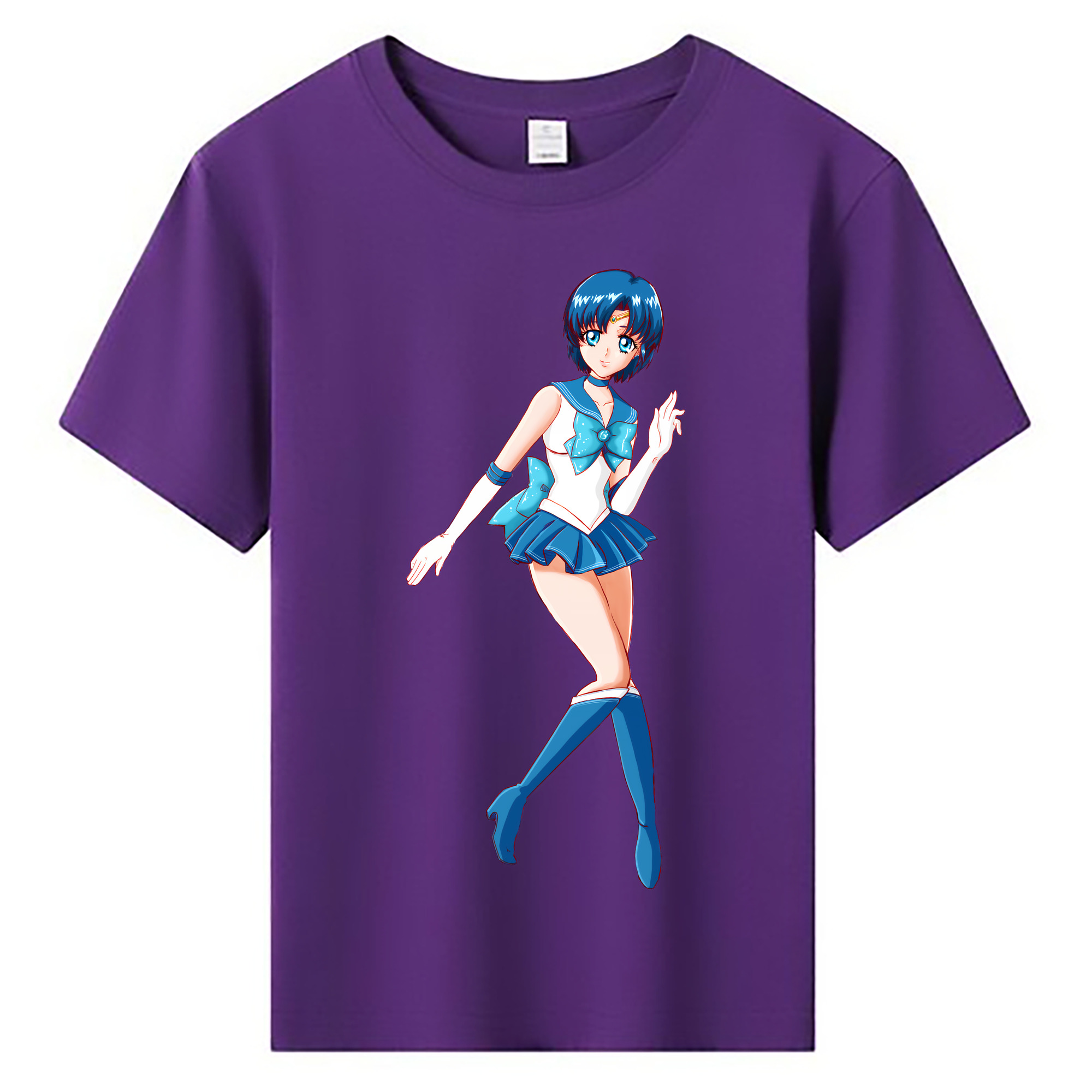 （画像用） 美少女戦士セーラームーン 水野 亜美 みずの あみ Sailor Moon Mizuno Ami 綿100％キッズTシャツ（フロントプリント）